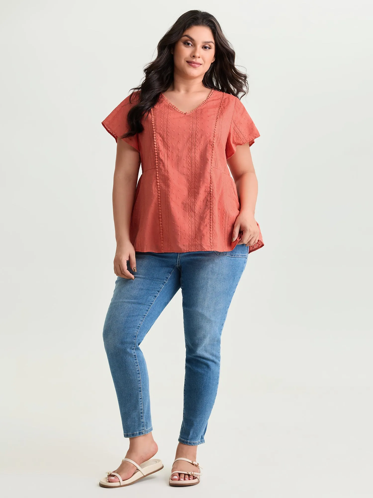 Cotton Breezy Eyelet Textured Blouse sold by Bloomchic product image thumbnail 3