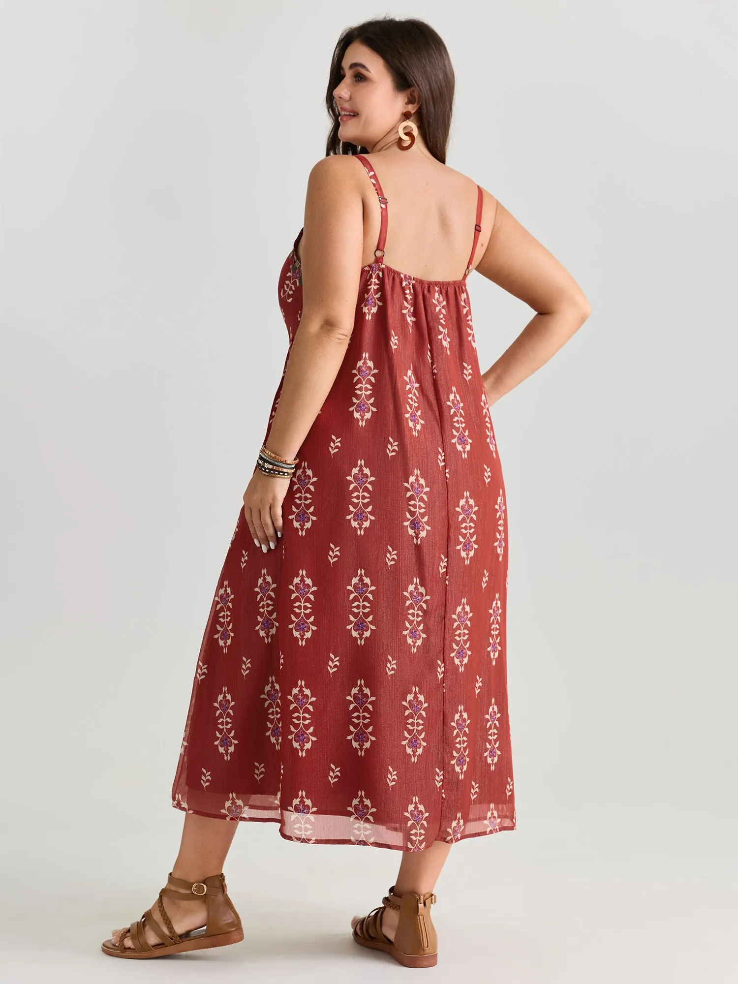Geometric Print Tassel Cami Maxi Dress sold by Bloomchic product image thumbnail 4