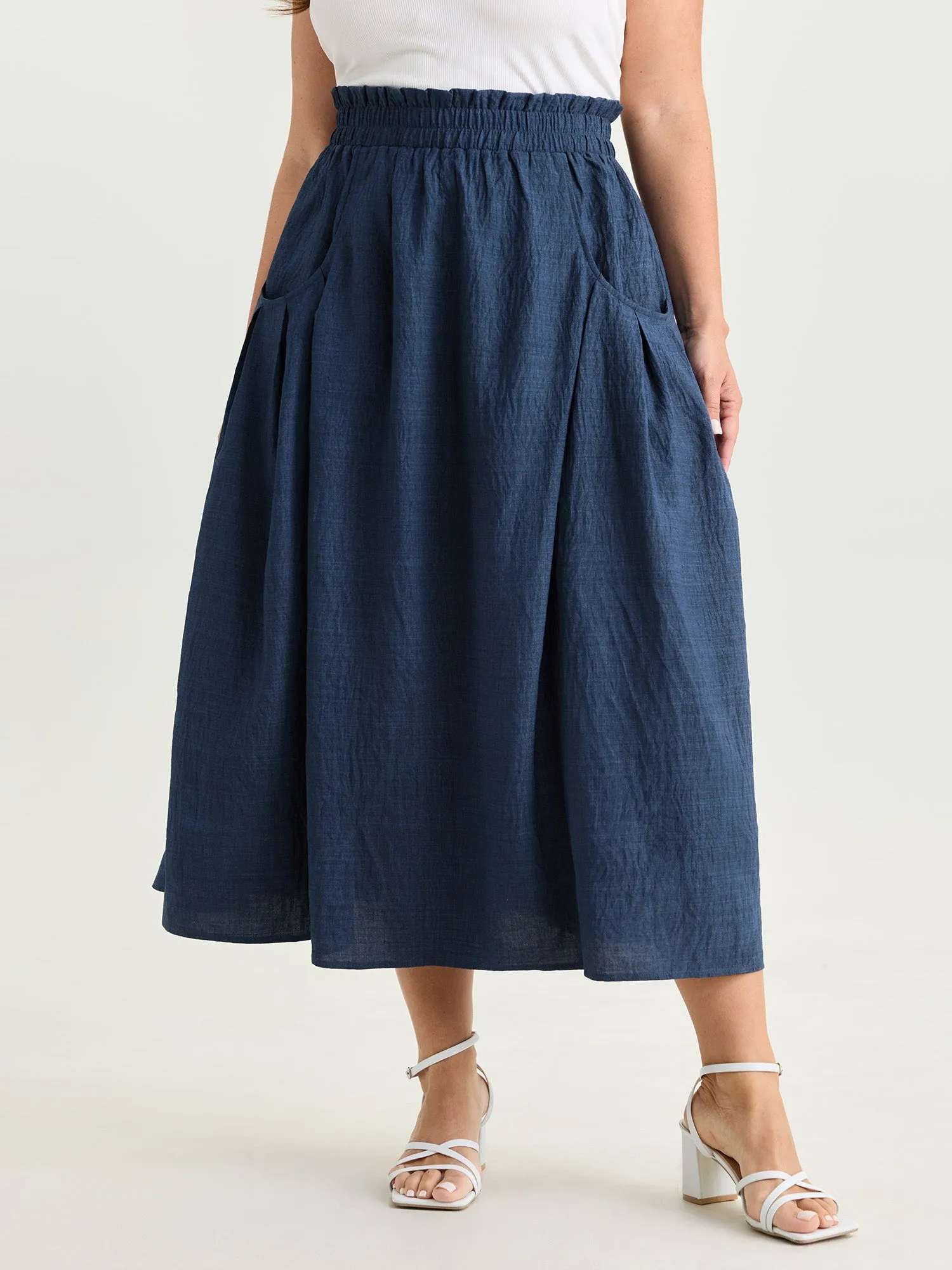 Drop Pockets Pleated Maxi Skirt sold by Bloomchic product image thumbnail 2