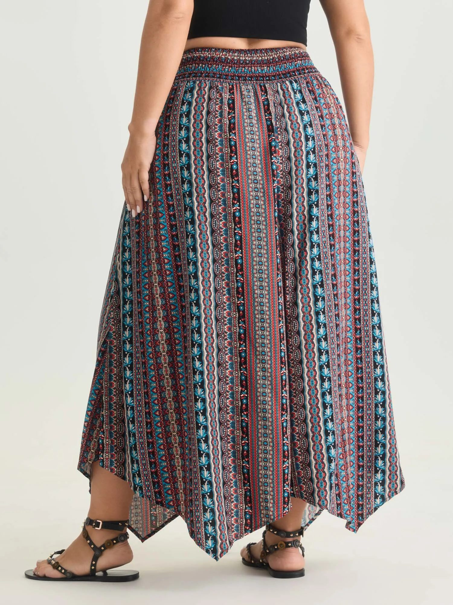 Shirred Colorful Asymmetric Hem Pants sold by Bloomchic product image thumbnail 5