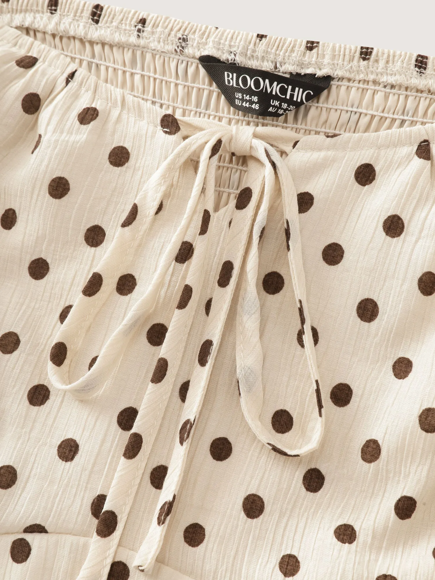 Polka Dots Triangular Waist Shirred Midi Dress sold by Bloomchic product image thumbnail 5