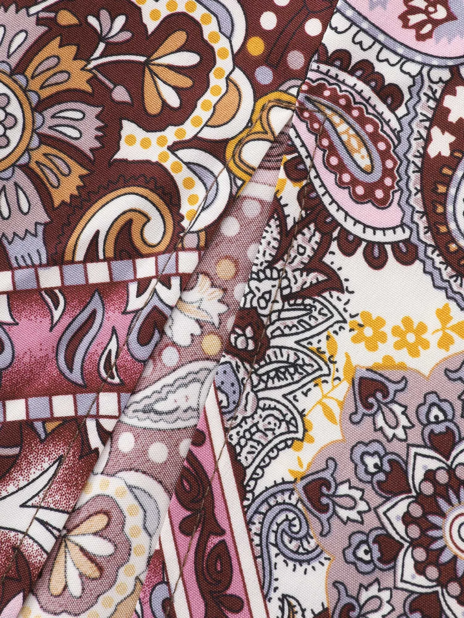 Geometric Paisley Print Waist-Tie Maxi Dress sold by Bloomchic product image thumbnail 5