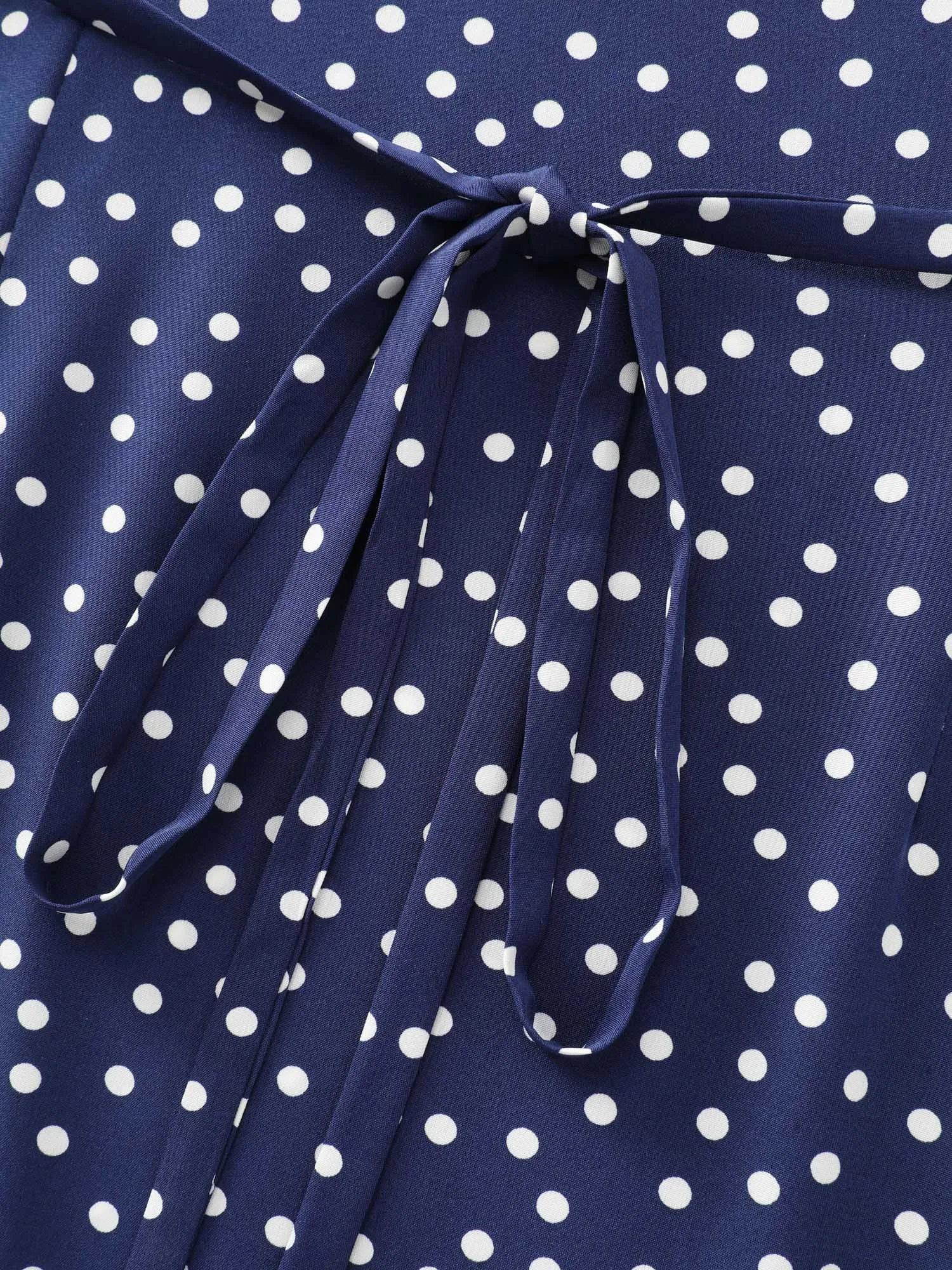 Polka Dots Lace Deep Neckline Midi Dress sold by Bloomchic product image thumbnail 4