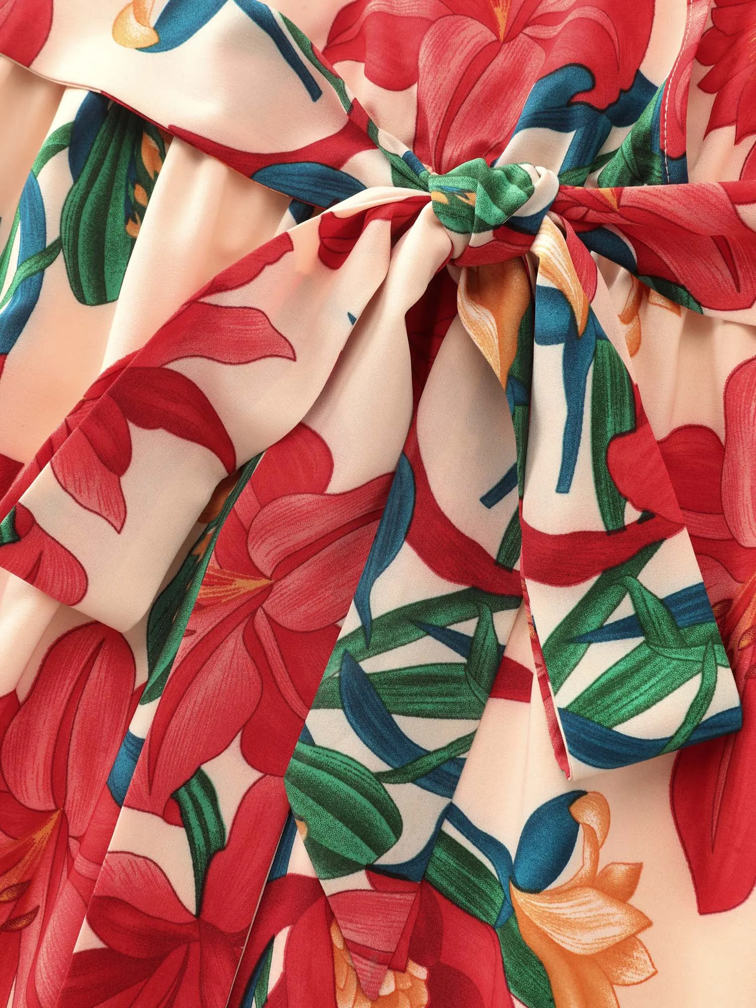 Floral Mix Wrap Neck-Tie Maxi Dress sold by Bloomchic product image thumbnail 4