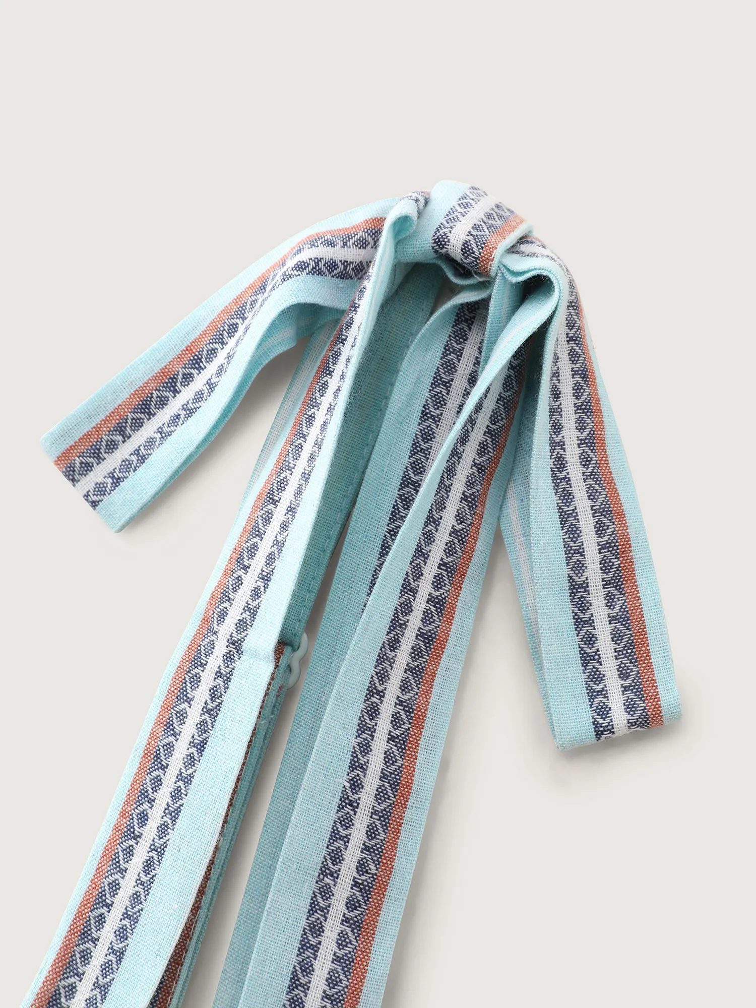 Multi-Color Striped Print Shoulder-Tie Midi Dress sold by Bloomchic product image thumbnail 5