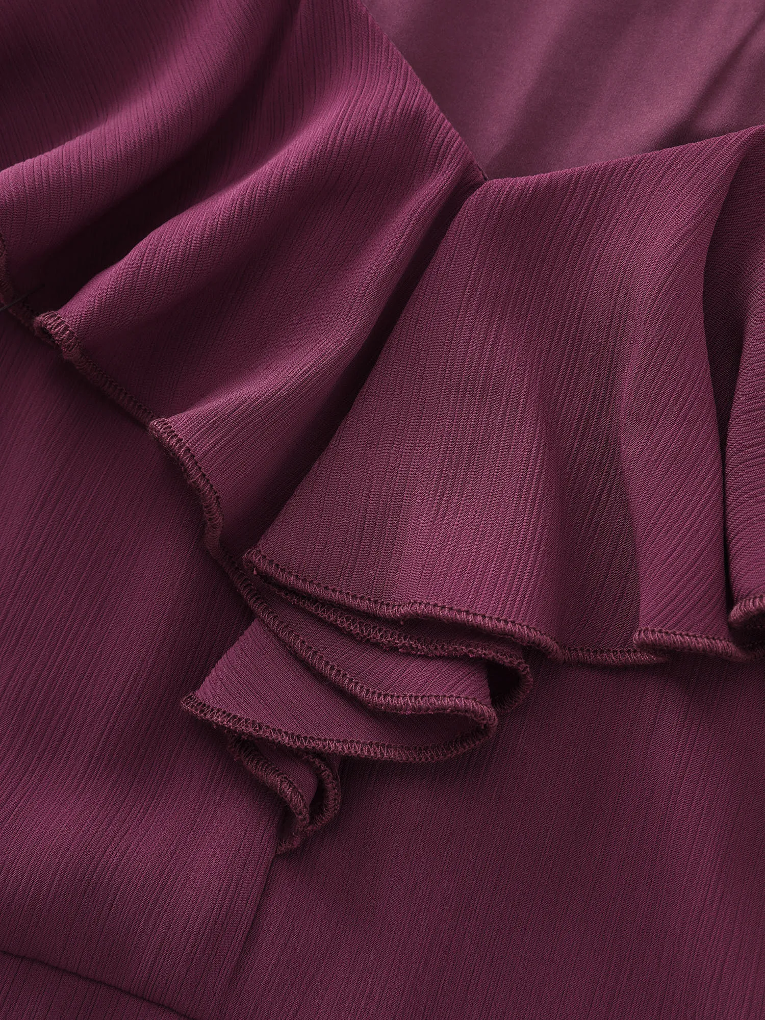 Ruffled Neckline Layered Hem Midi Dress sold by Bloomchic product image thumbnail 5