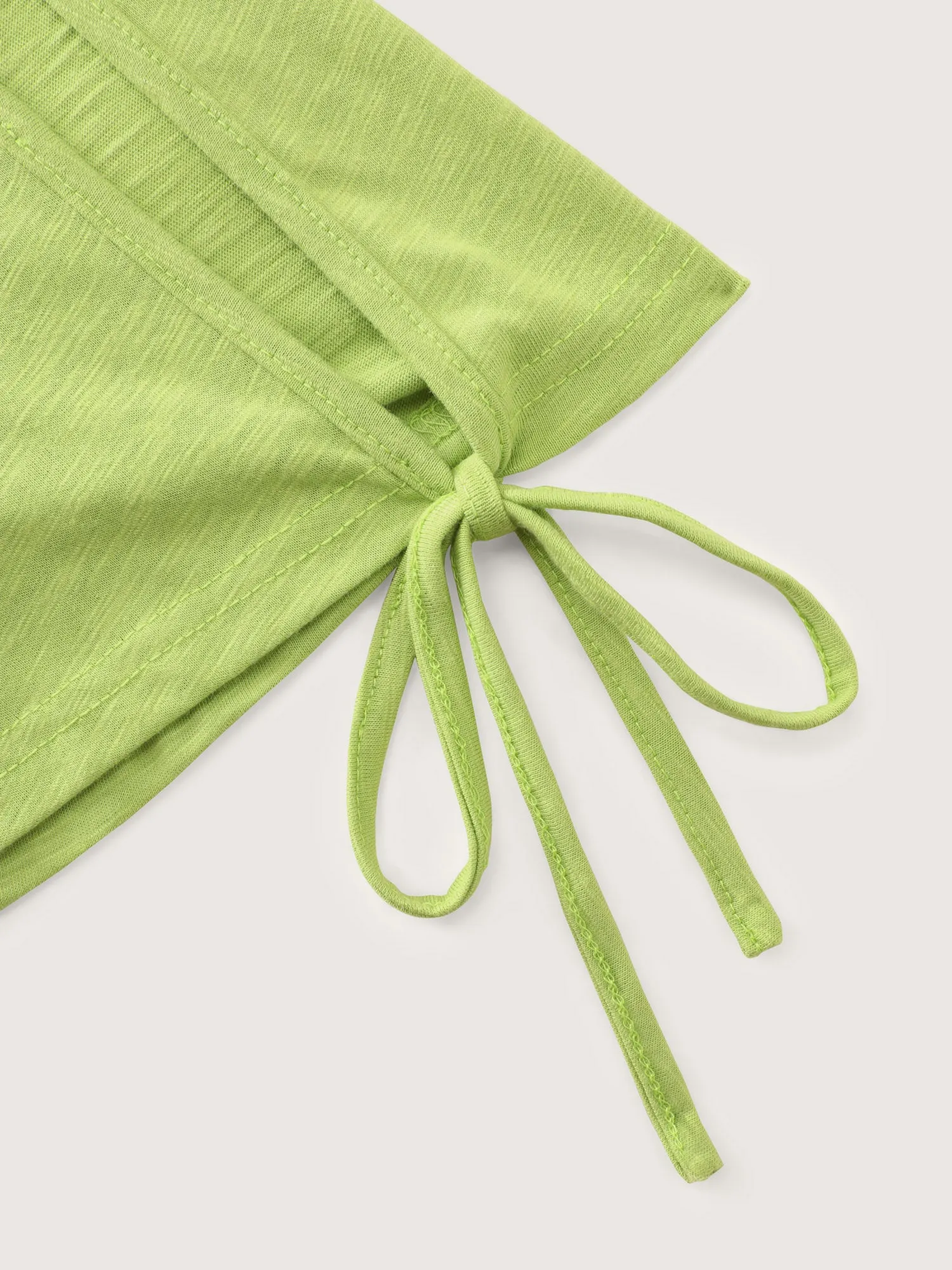 Shoulder Cut-Out Ties V-Neck T-Shirt sold by Bloomchic product image thumbnail 5