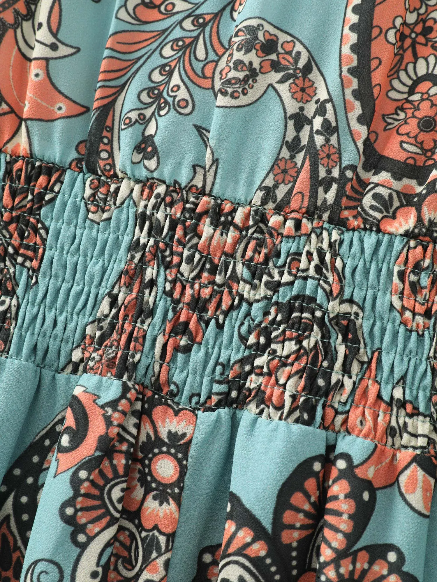 Floral Paisley Print High Low Hem Midi Dress sold by Bloomchic product image thumbnail 5