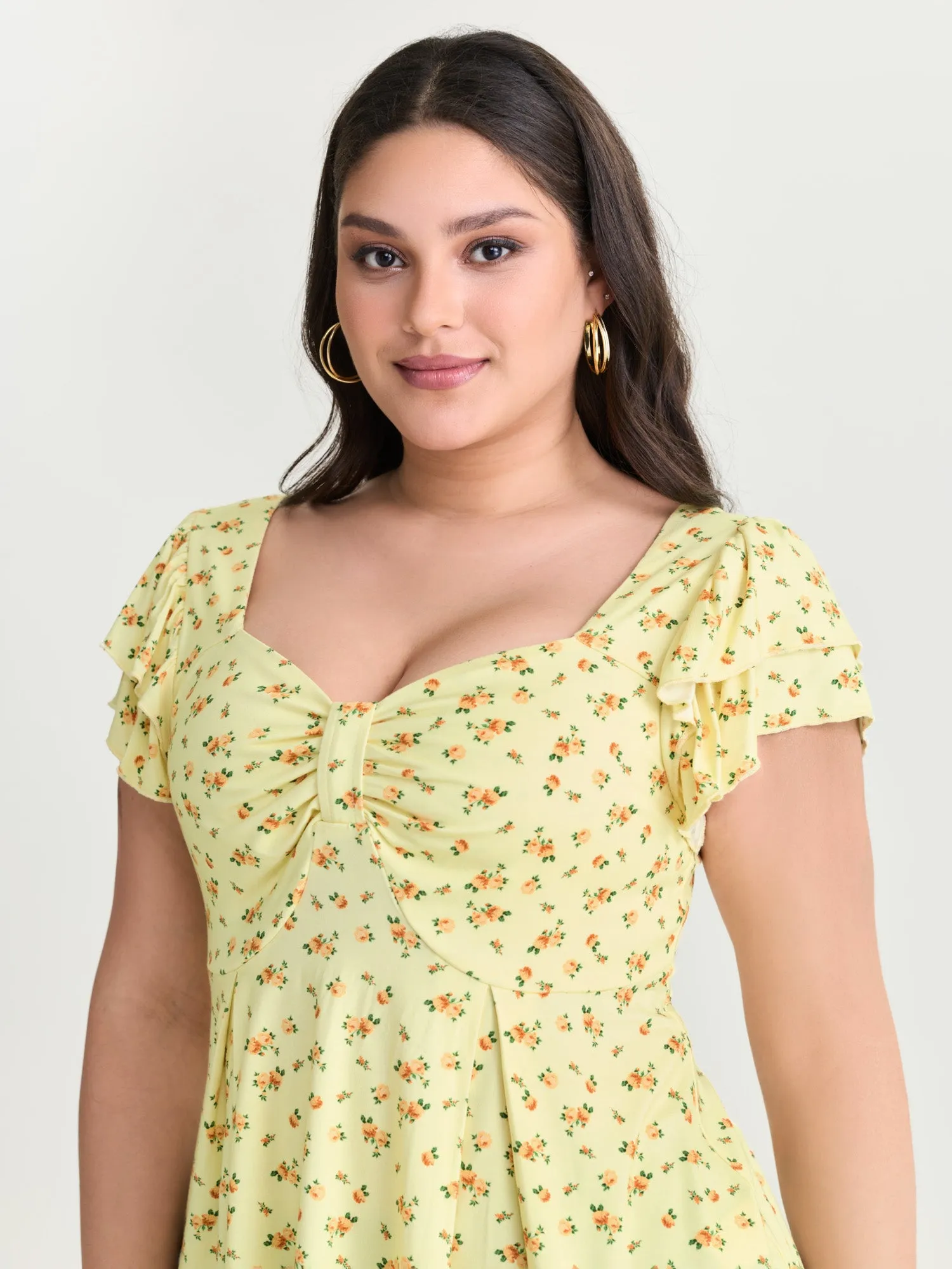 Floral Print Ruched Bodice Knit Top sold by Bloomchic product image thumbnail 2