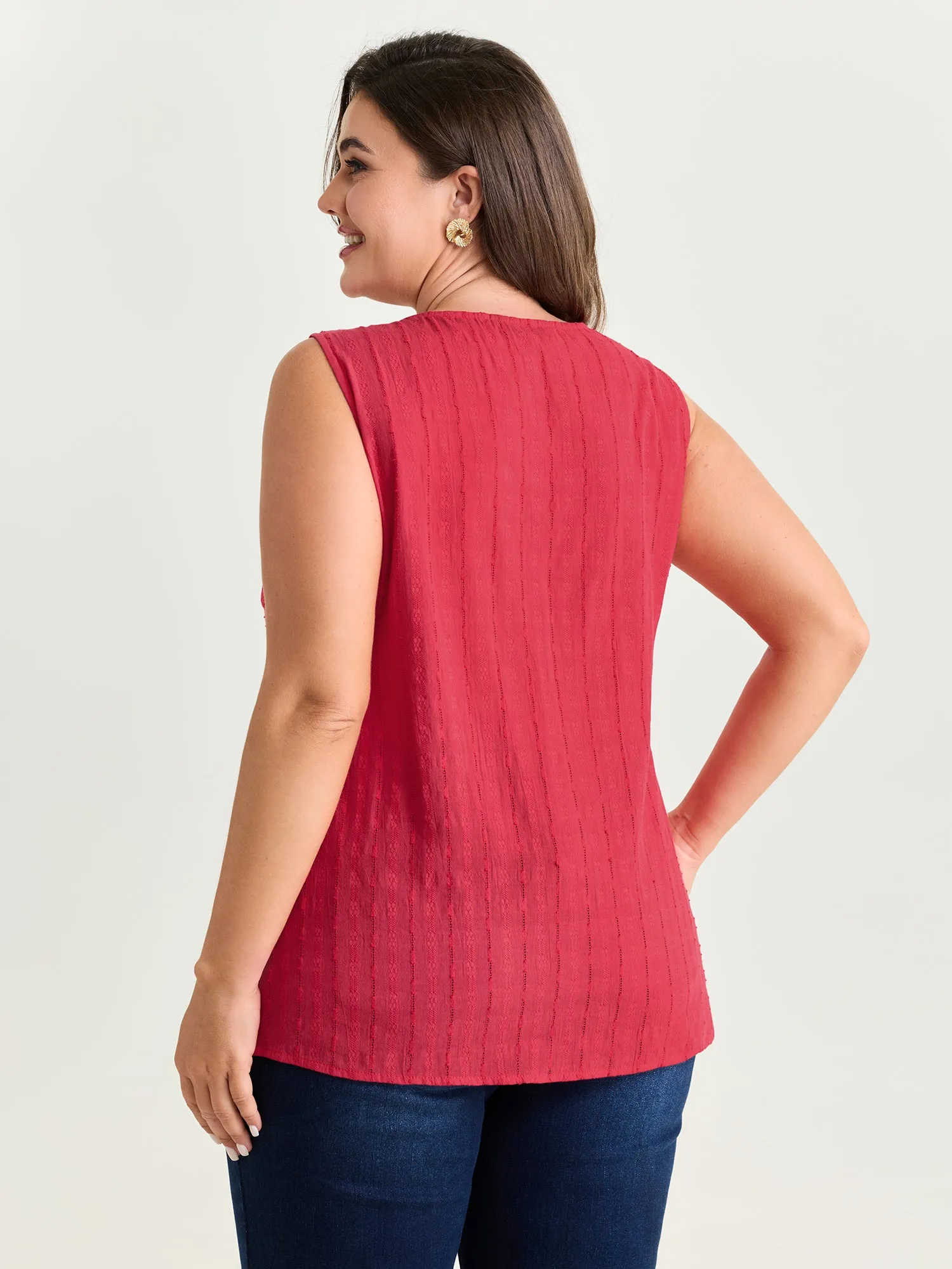 Cotton Floral Lace Detail Textured Tank Top sold by Bloomchic product image thumbnail 4