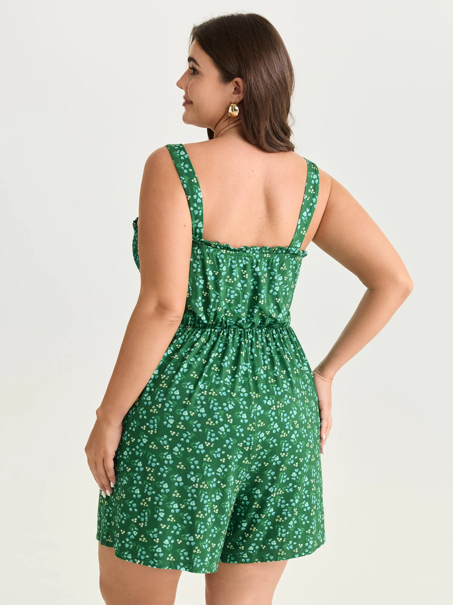 Floral Print Shirred Bodice Romper sold by Bloomchic product image thumbnail 3