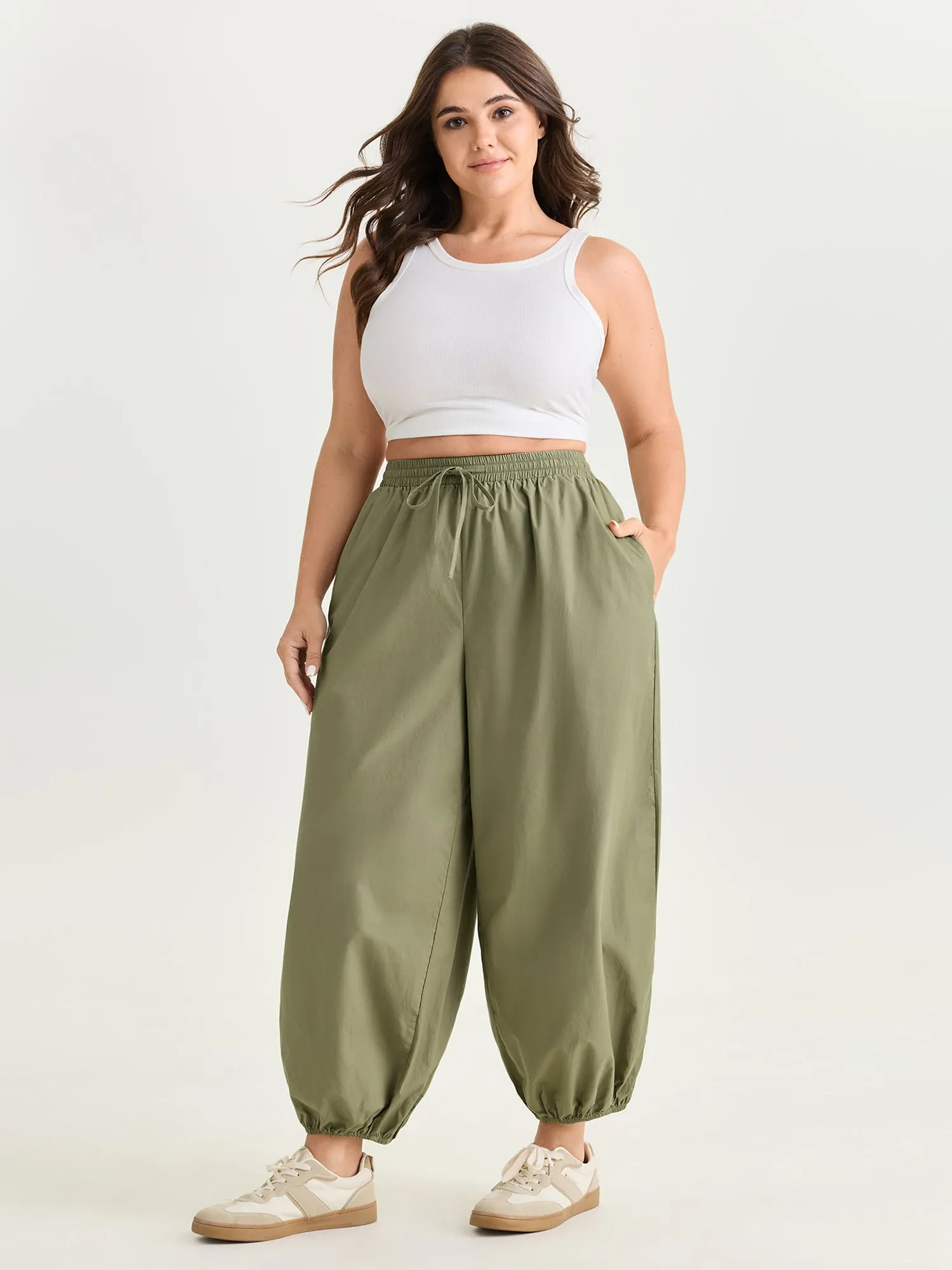 Pure Cotton Drawstring Jogger Pants sold by Bloomchic