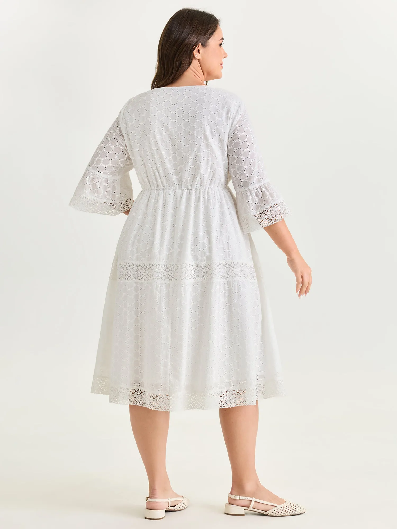Pure Cotton Eyelet Embroidered Midi Dress sold by Bloomchic product image thumbnail 4