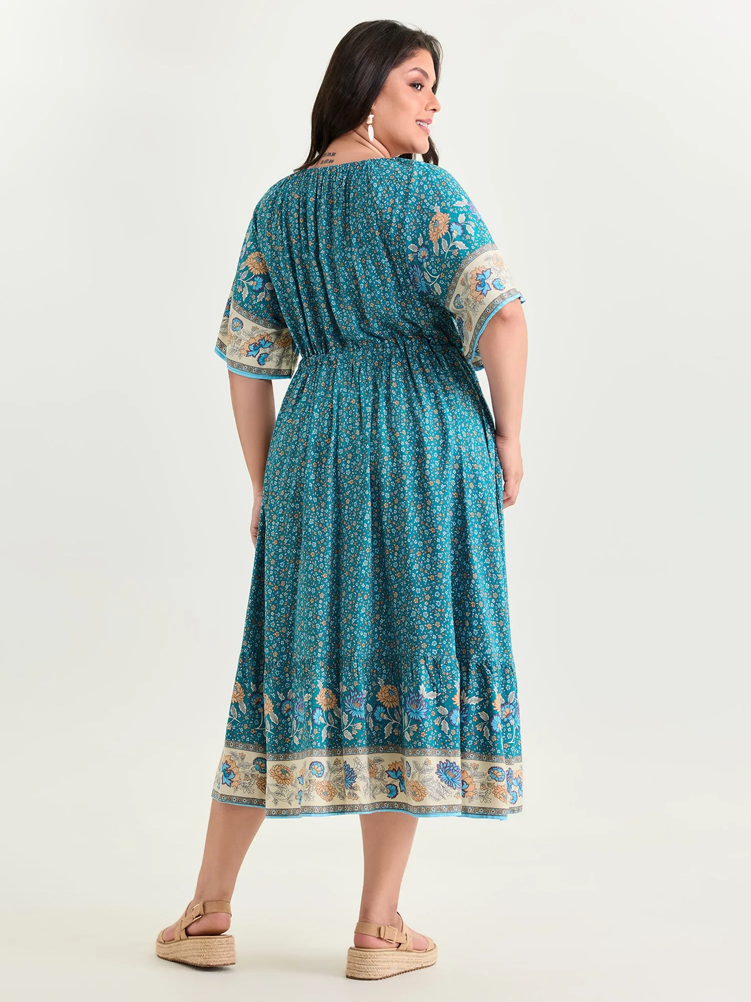 Supersoft Color Contrast Flowy Kimono sold by Bloomchic product image thumbnail 4
