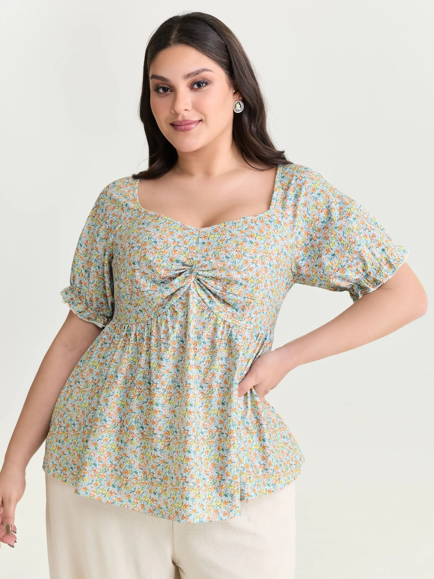 Supersoft Floral Print Knit Top sold by Bloomchic