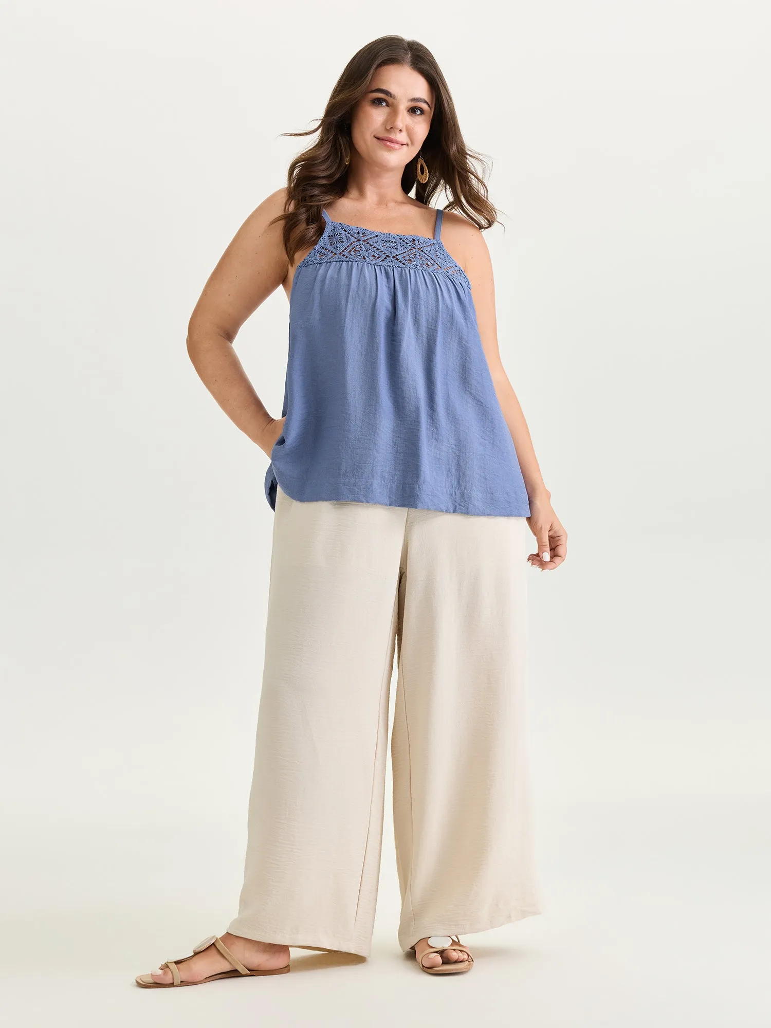 Cut-Out Neckline Cami Plain Tank Top sold by Bloomchic product image thumbnail 3