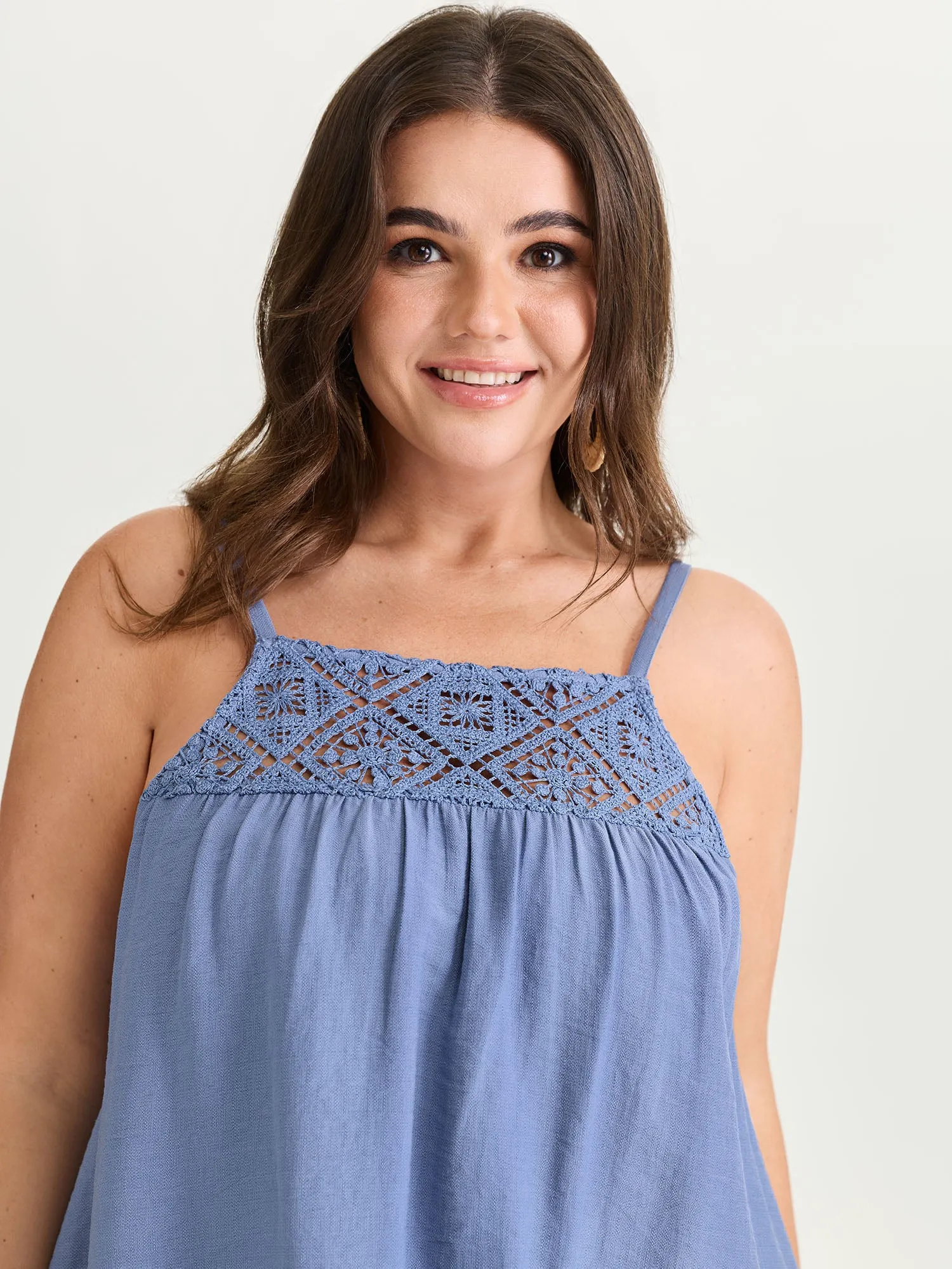 Cut-Out Neckline Cami Plain Tank Top sold by Bloomchic product image thumbnail 2