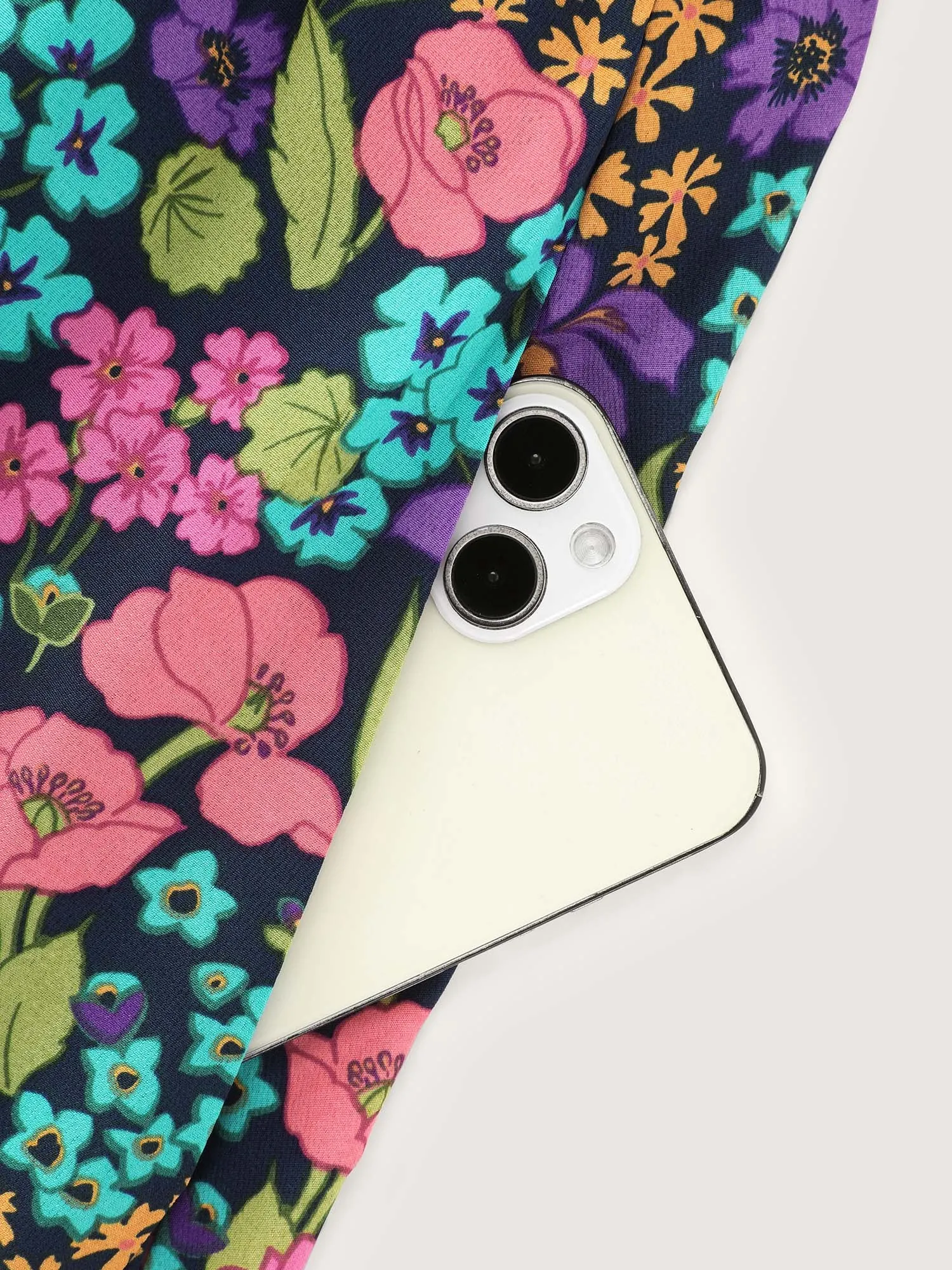 Playful Floral Print Shirred Midi Dress sold by Bloomchic product image thumbnail 5