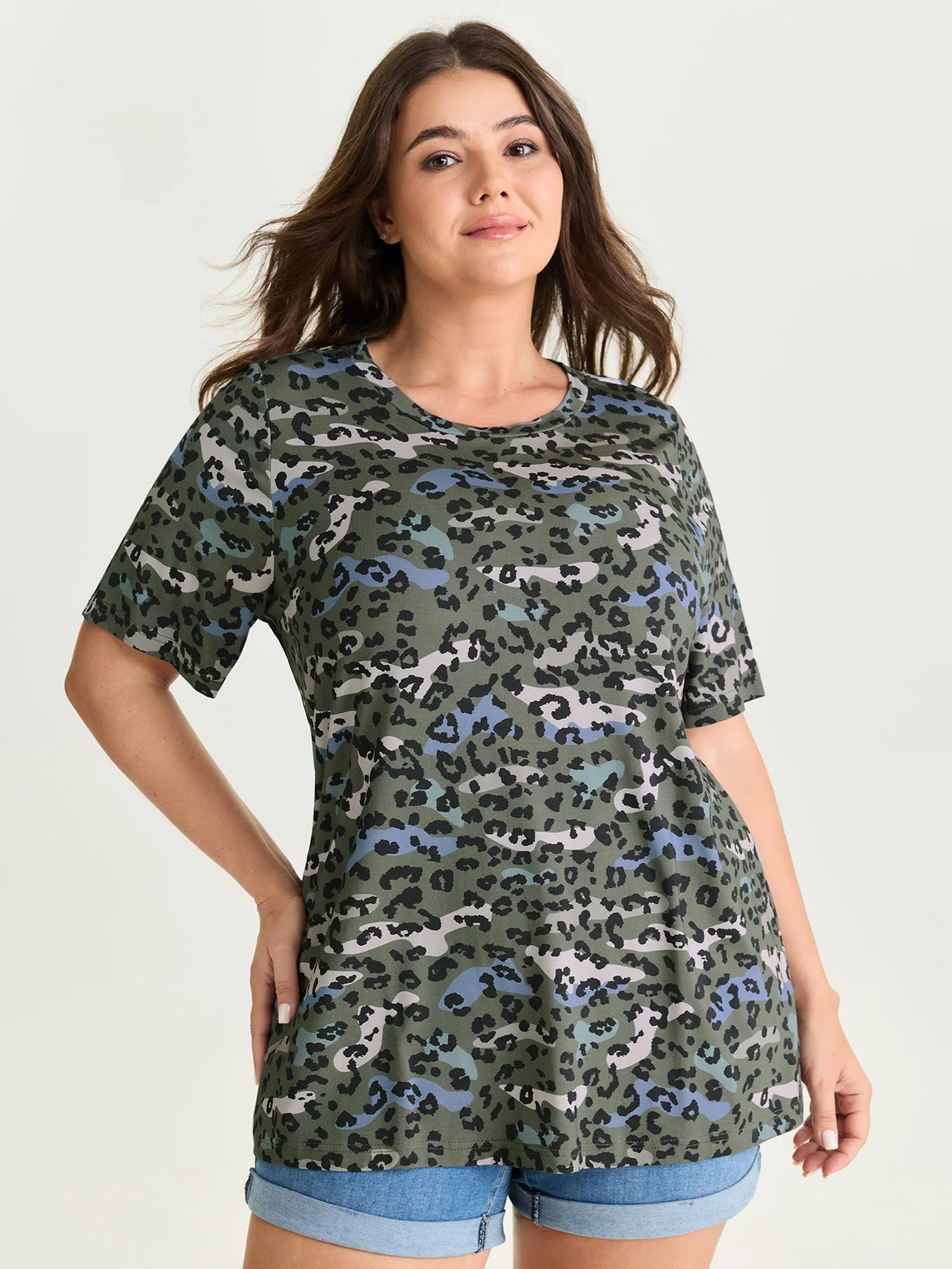 Camouflage Leopard Print T-Shirt sold by Bloomchic
