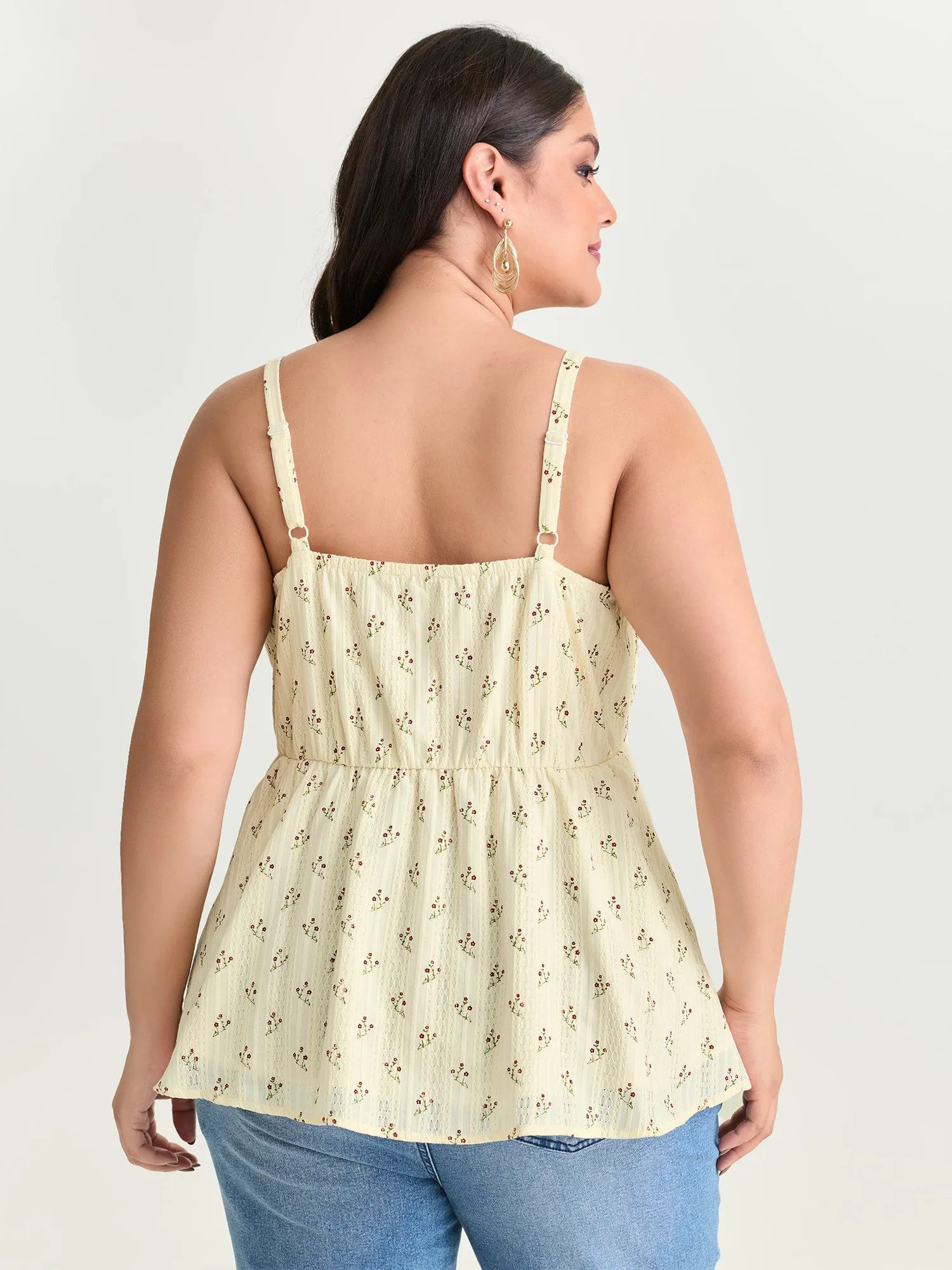 Floral Print Lace Trim Tank Top sold by Bloomchic product image thumbnail 4