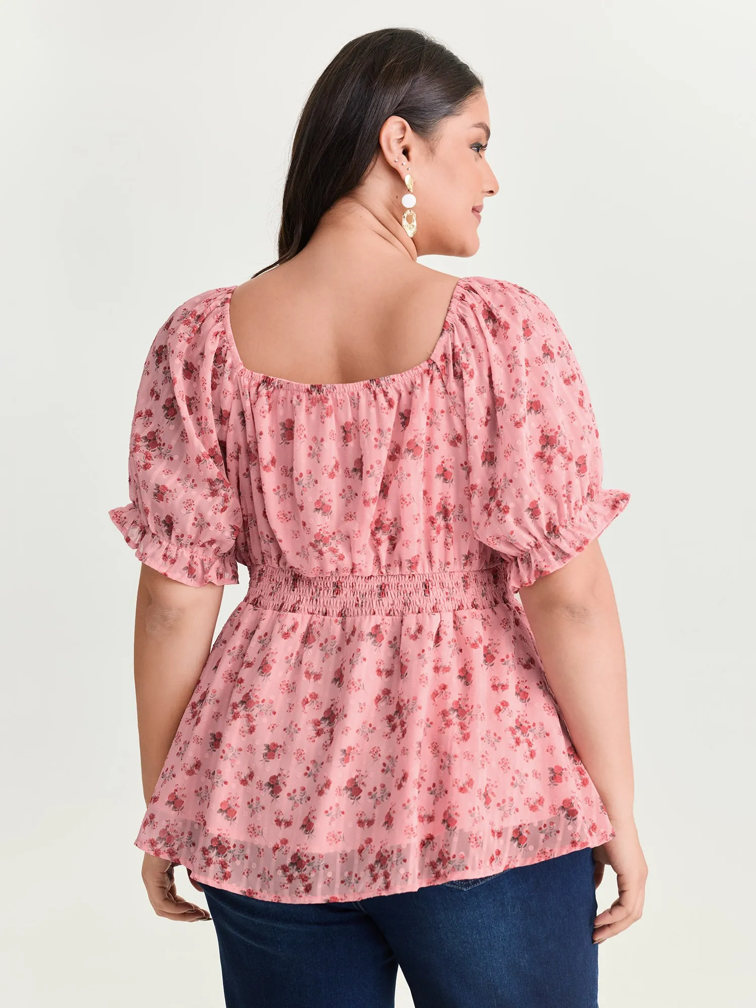 Floral Romance Bust-Friendly Shirred Blouse sold by Bloomchic product image thumbnail 4