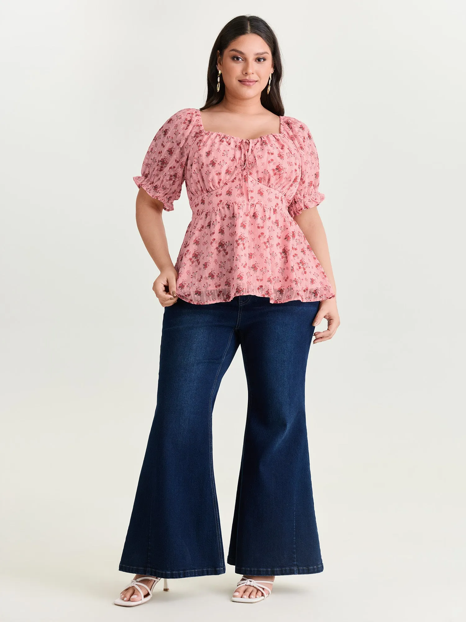 Floral Romance Bust-Friendly Shirred Blouse sold by Bloomchic product image thumbnail 3