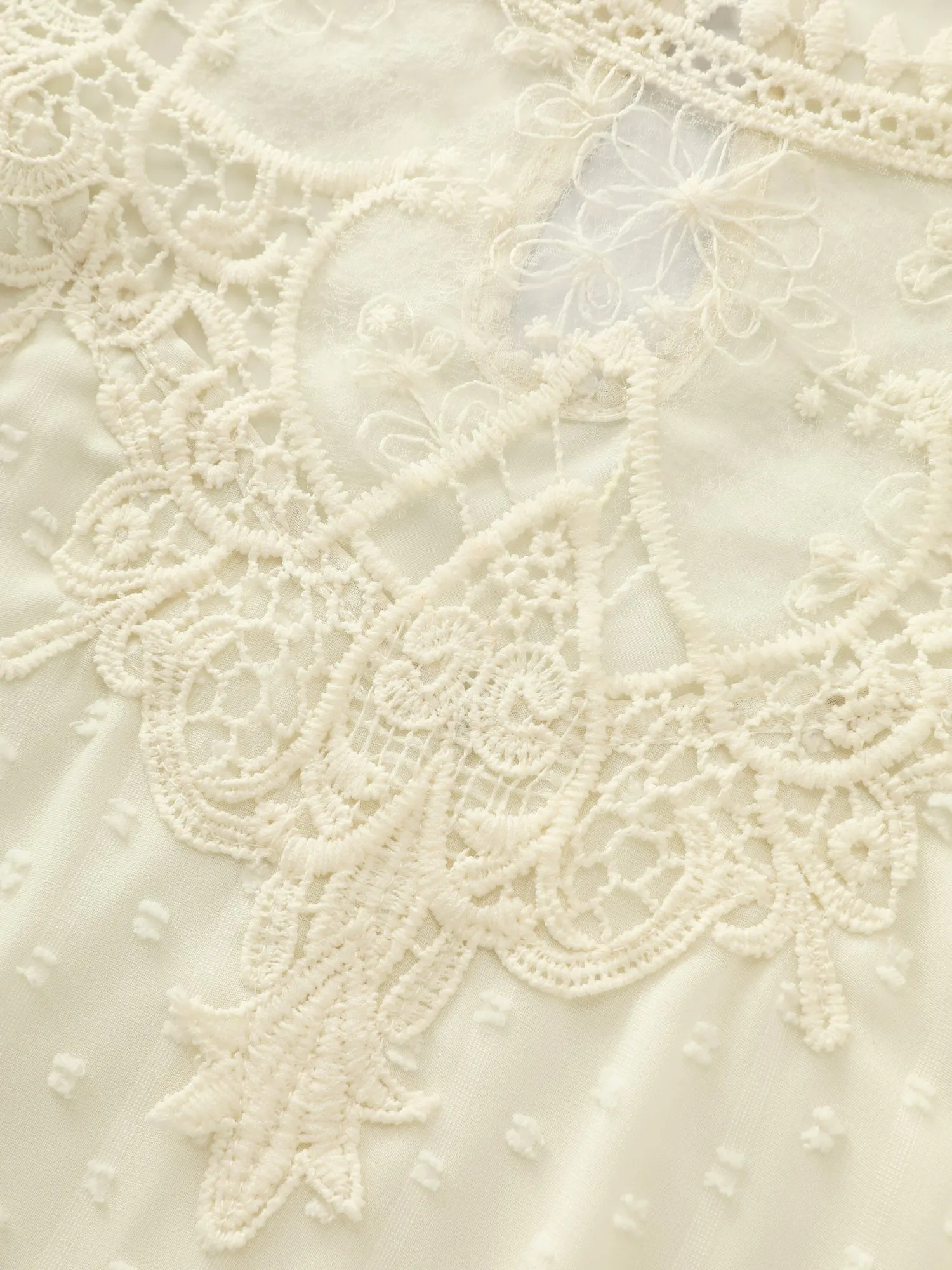 Sheer Lace Neckline Layered Sleeve Blouse sold by Bloomchic product image thumbnail 5
