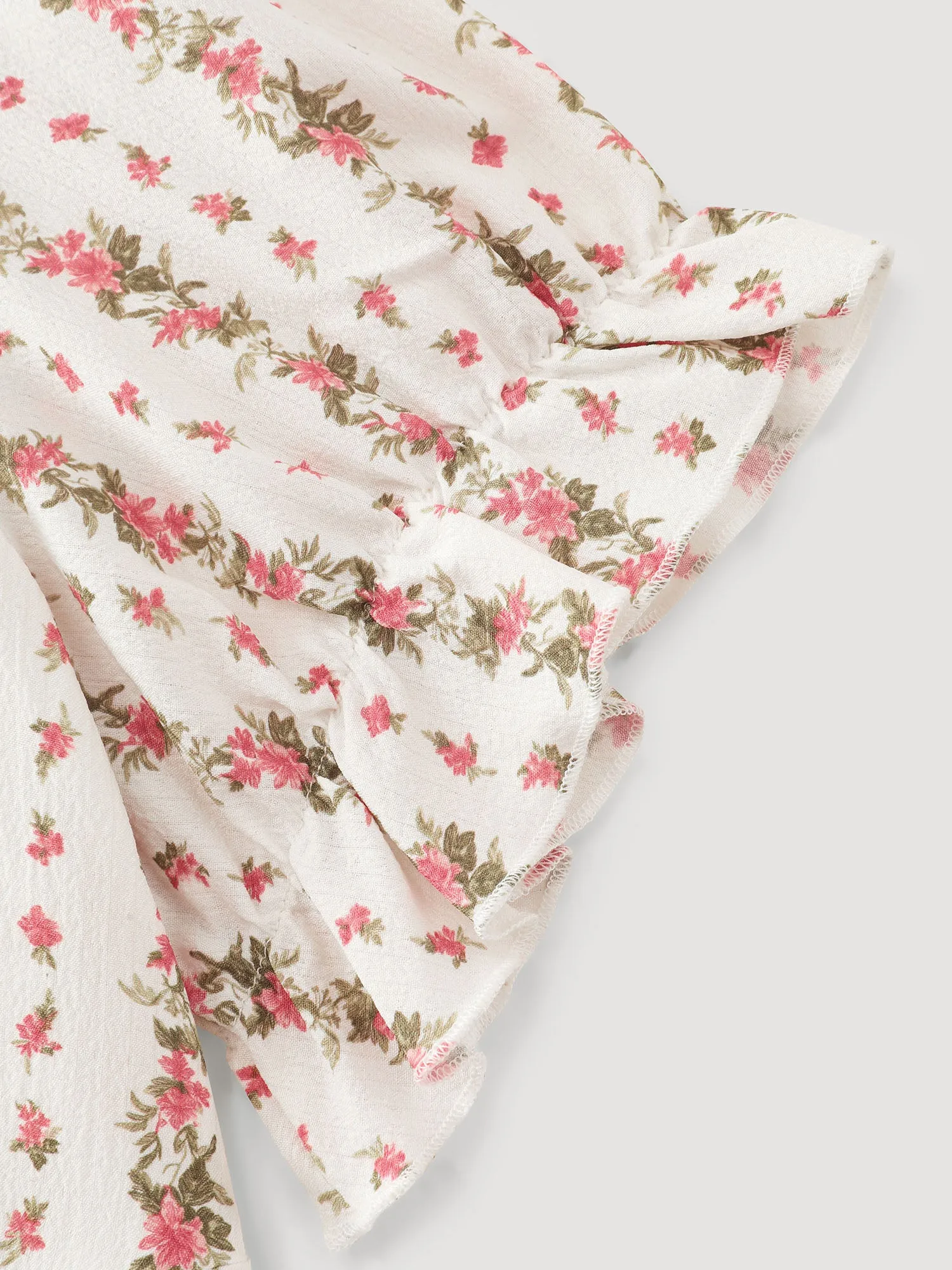 Floral Striped Adjustable Drawstring Blouse sold by Bloomchic product image thumbnail 5