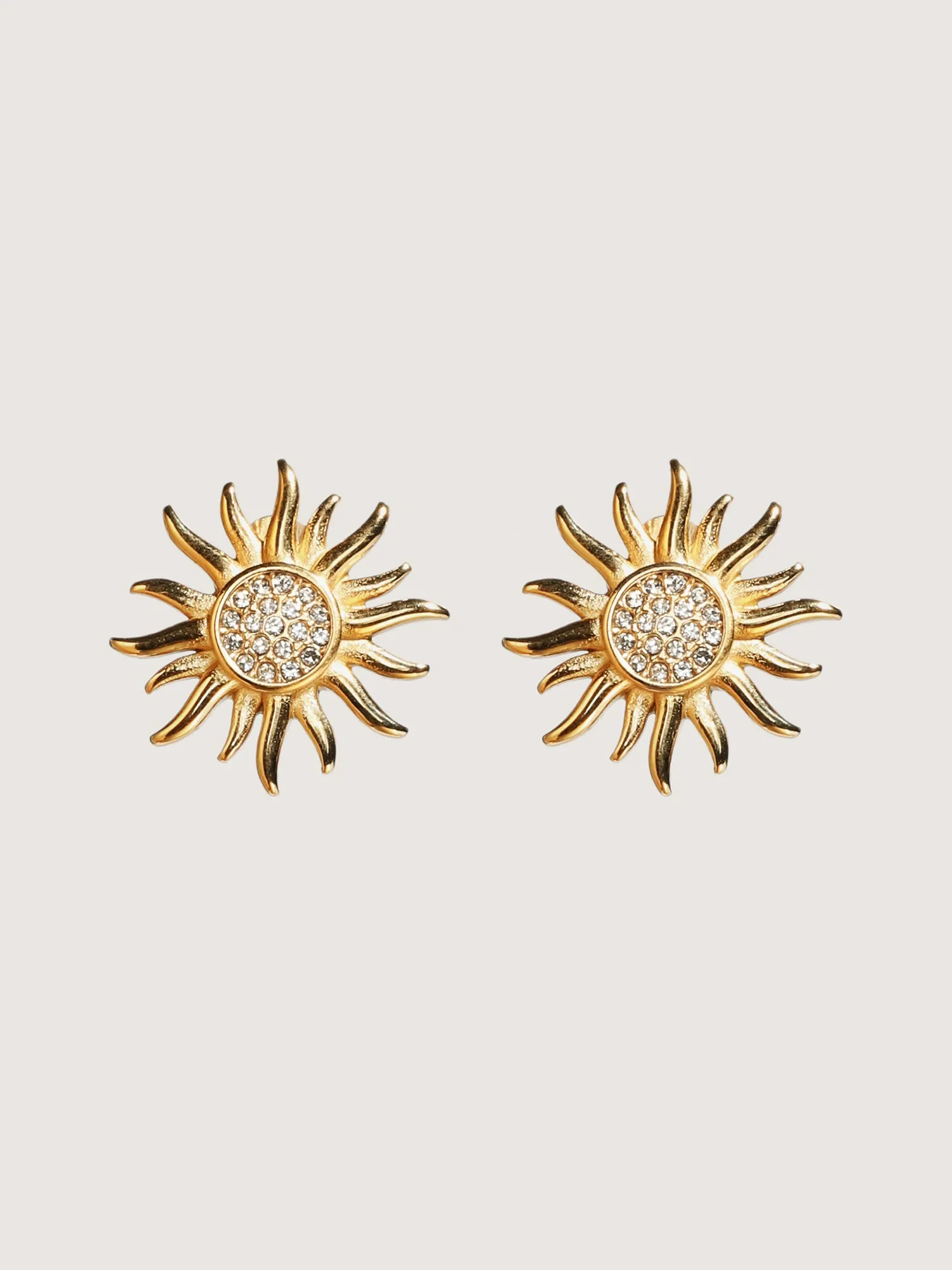 Sunflower Zircon 18k Gold Plated Earrings sold by Bloomchic