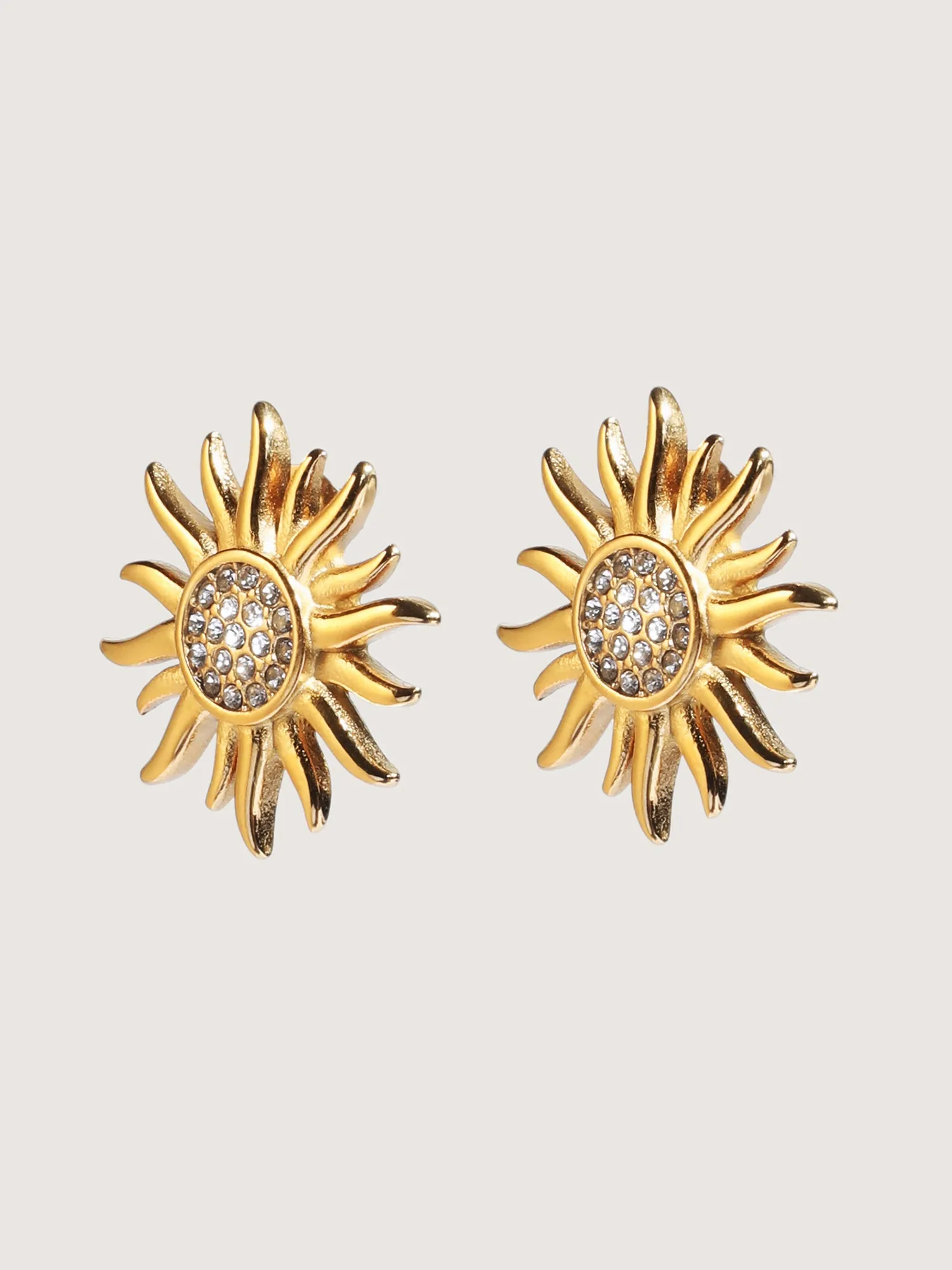 Sunflower Zircon 18k Gold Plated Earrings sold by Bloomchic product image thumbnail 4