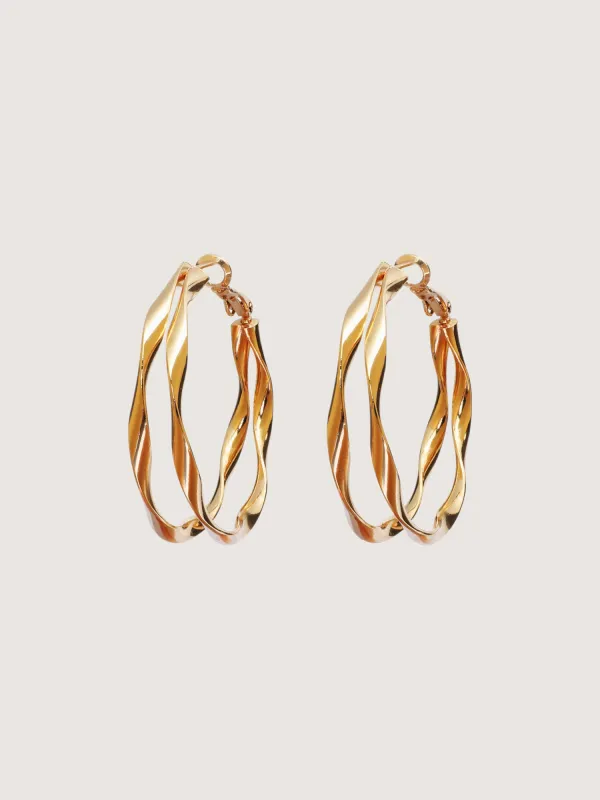 925 Silver Needle Textured Hoop Earrings made by Bloomchic