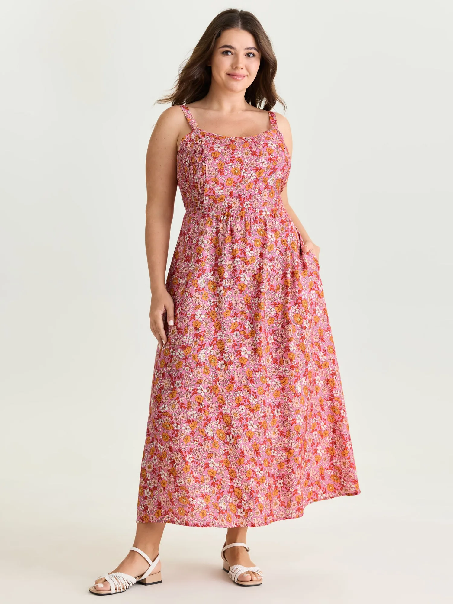 Supersoft Floral Print Cami Midi Dress sold by Bloomchic