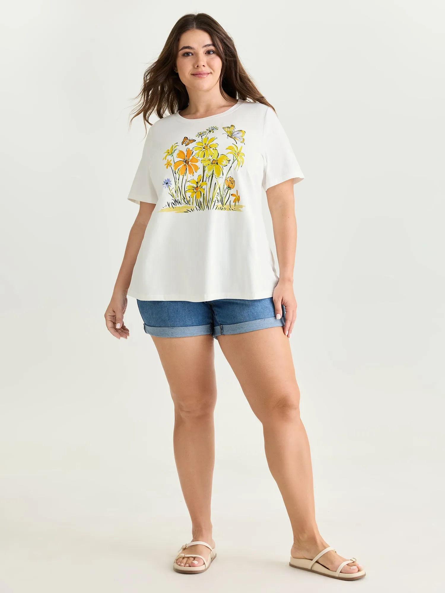 Cotton Sunkissed Floral Print T-Shirt sold by Bloomchic product image thumbnail 3