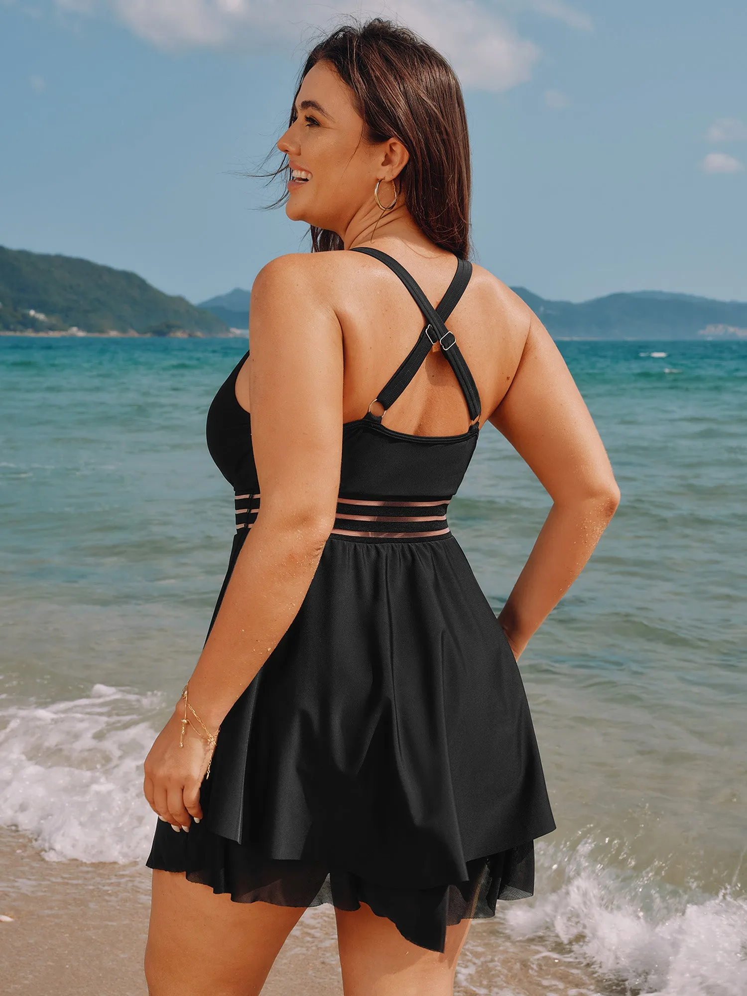 Sheer Layered Hem Flowy Swim Dress sold by Bloomchic product image thumbnail 5