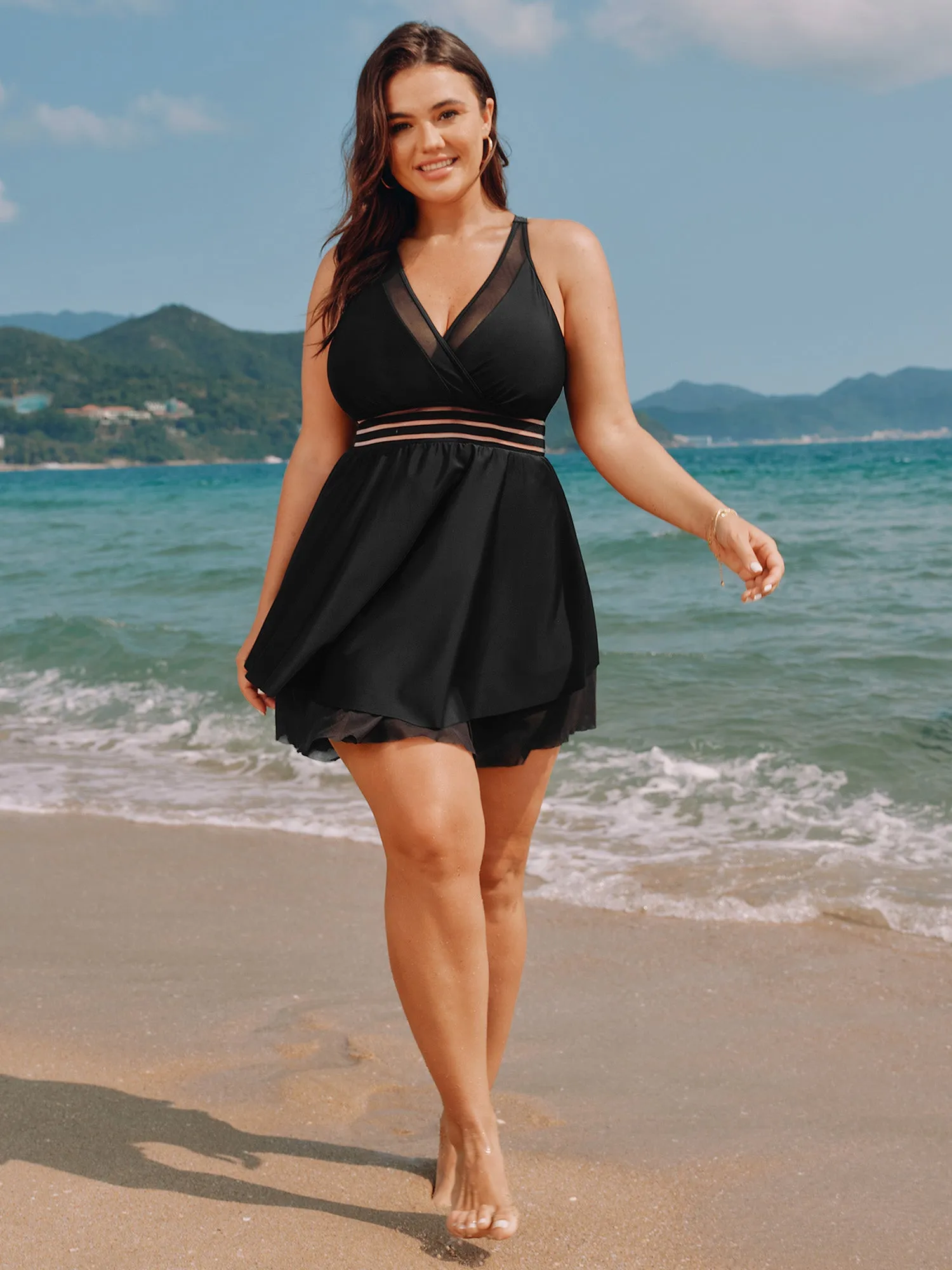 Sheer Layered Hem Flowy Swim Dress sold by Bloomchic product image thumbnail 3