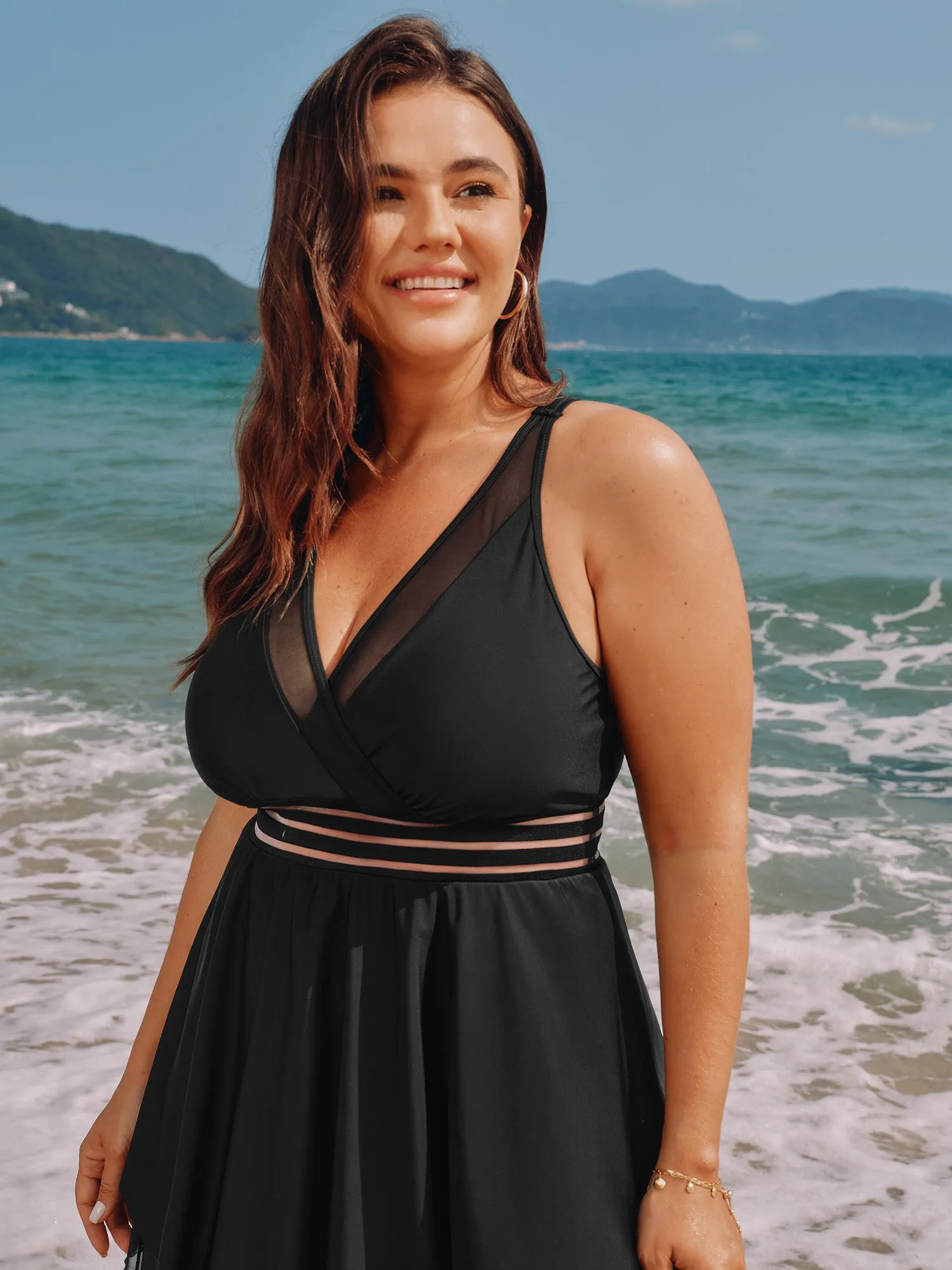 Sheer Layered Hem Flowy Swim Dress sold by Bloomchic product image thumbnail 2