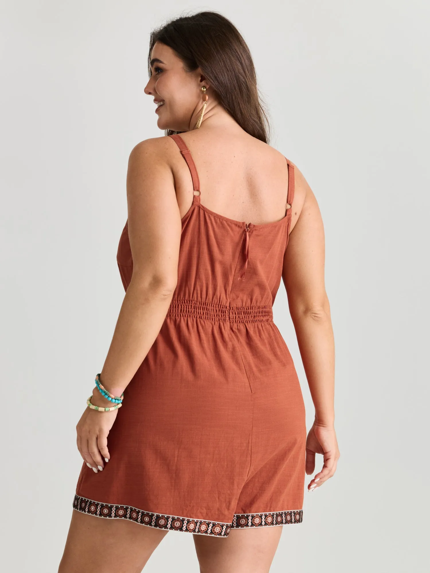 Contrast Edges Surplice Neckline Romper sold by Bloomchic product image thumbnail 4