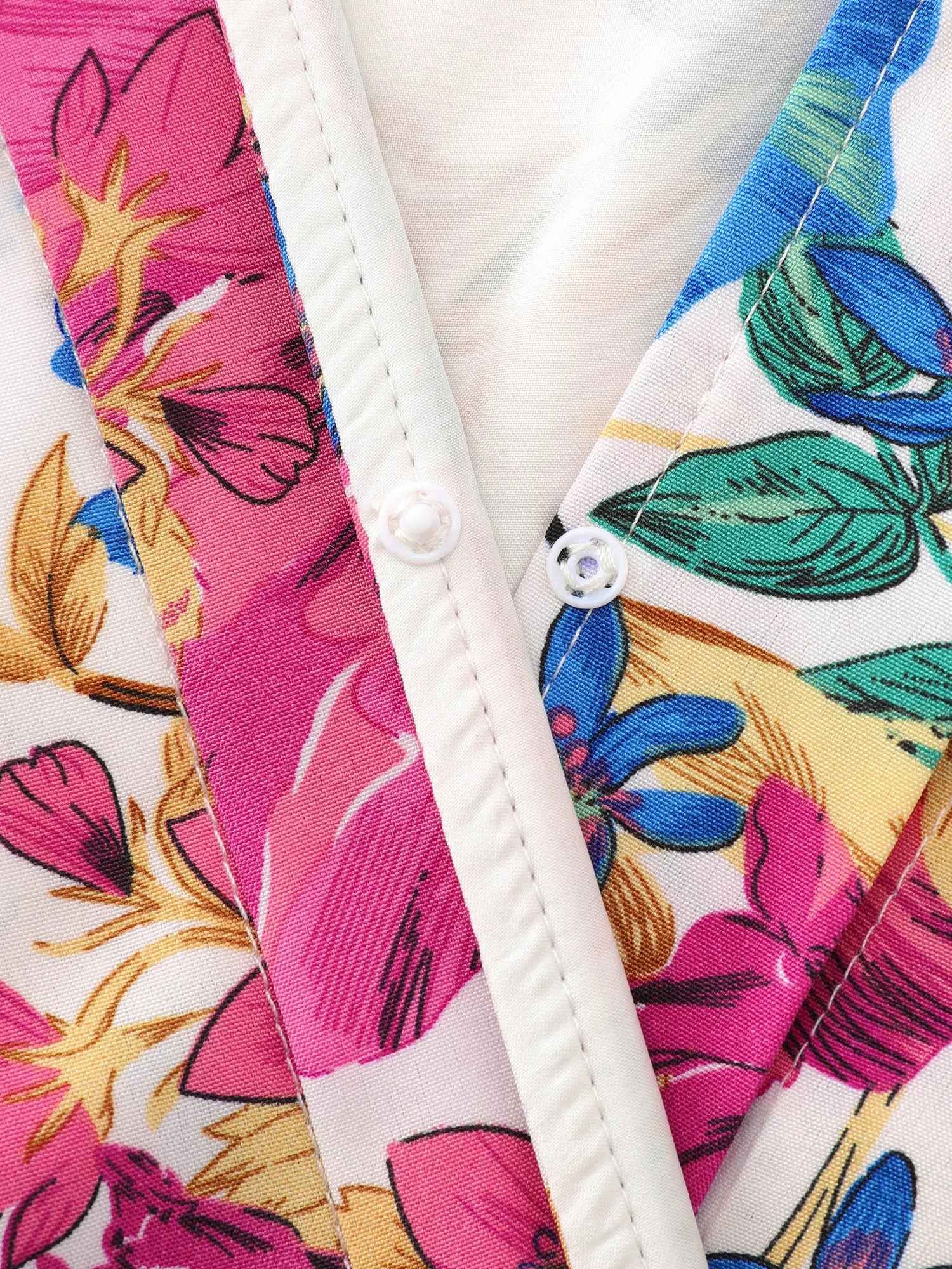 Bright Floral Print Waist-Defining Romper sold by Bloomchic product image thumbnail 5