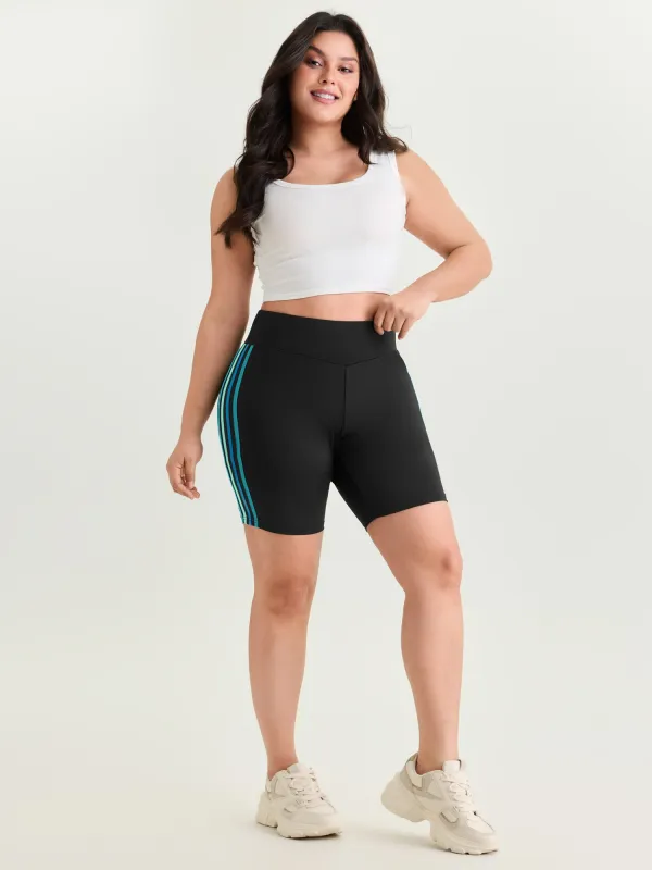 Stretchy Color Contrast Cropped Leggings made by Bloomchic