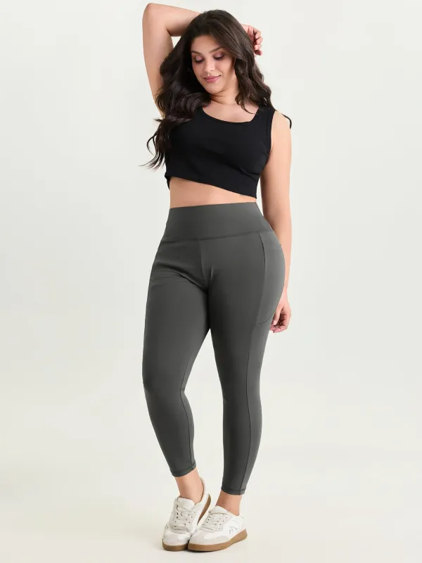 Stretchy Wide Waistband Pocket Leggings made by Bloomchic