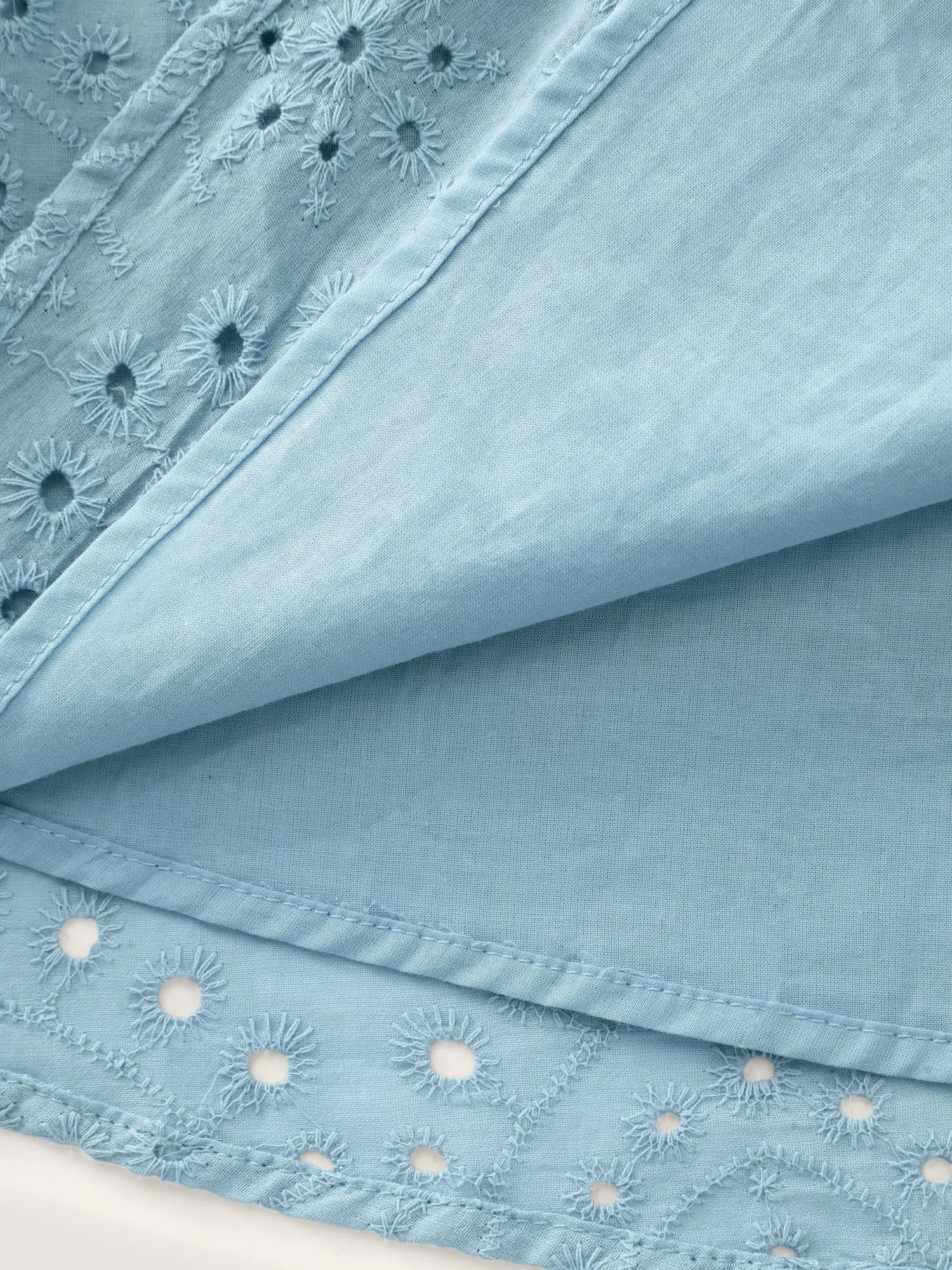 Eyelet Embroidered Cinched Waist Mini Dress sold by Bloomchic product image thumbnail 5