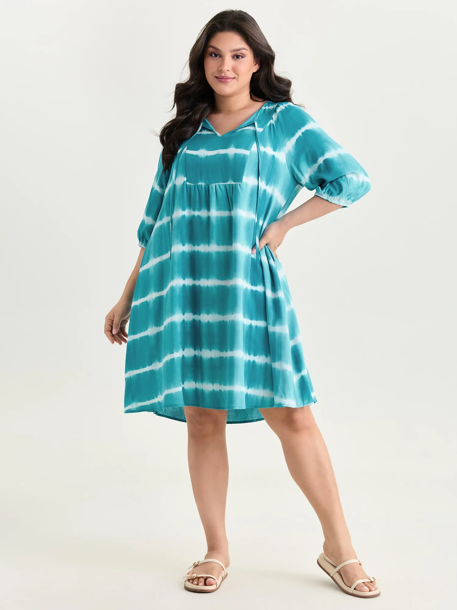 Color Contrast Striped Print Mini Dress sold by Bloomchic product image thumbnail 3