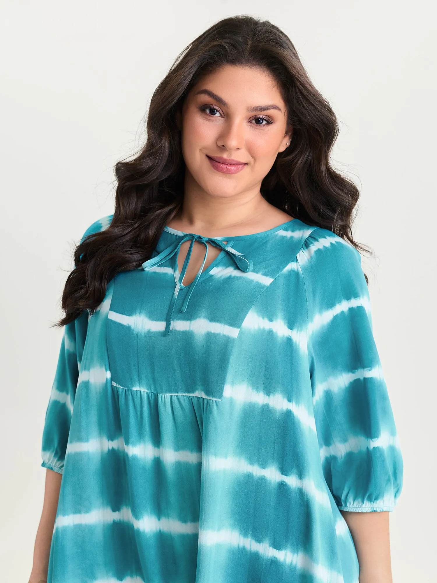 Color Contrast Striped Print Mini Dress sold by Bloomchic product image thumbnail 2