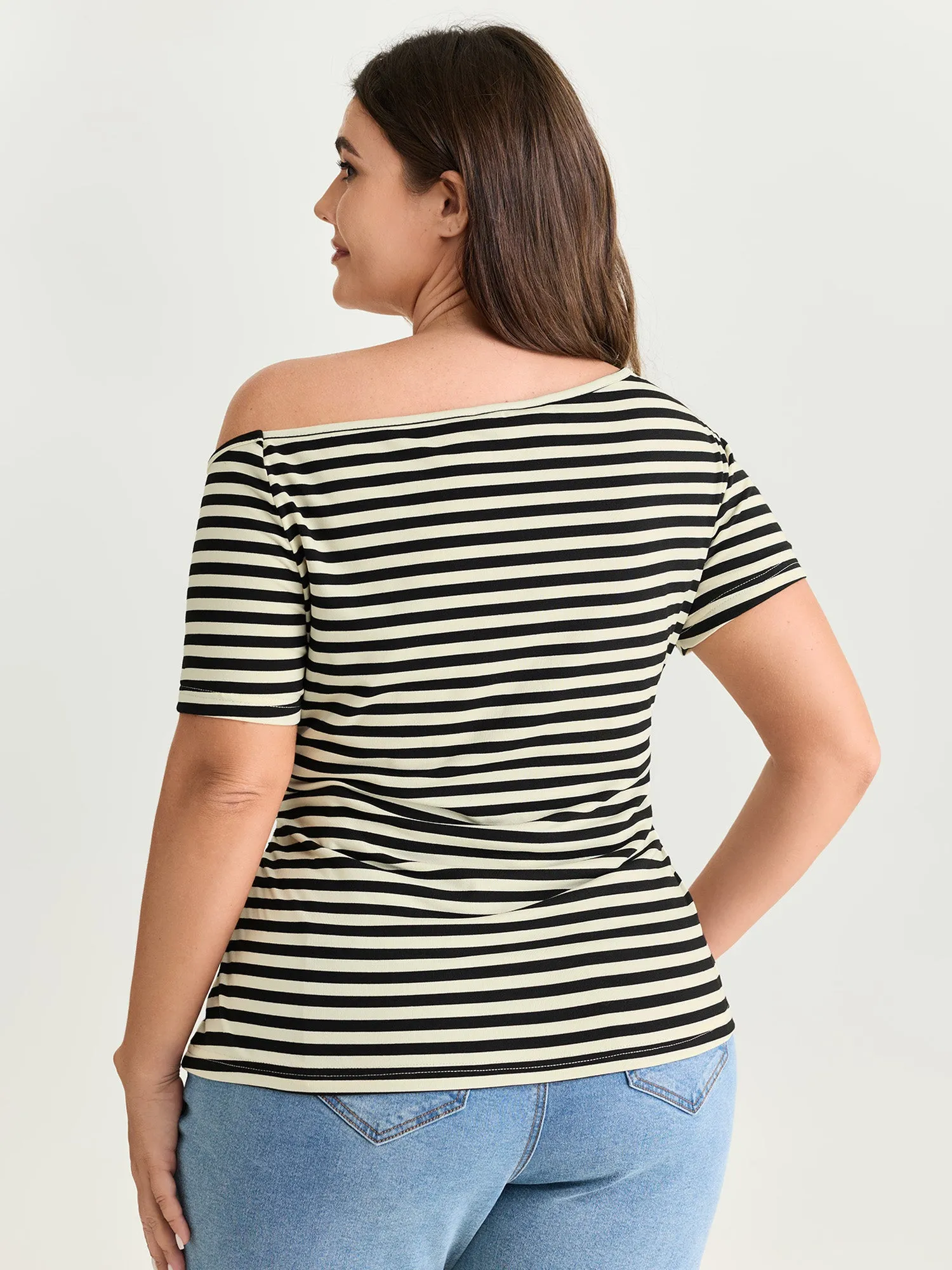 Stretchy Classic Striped Print T-Shirt sold by Bloomchic product image thumbnail 4