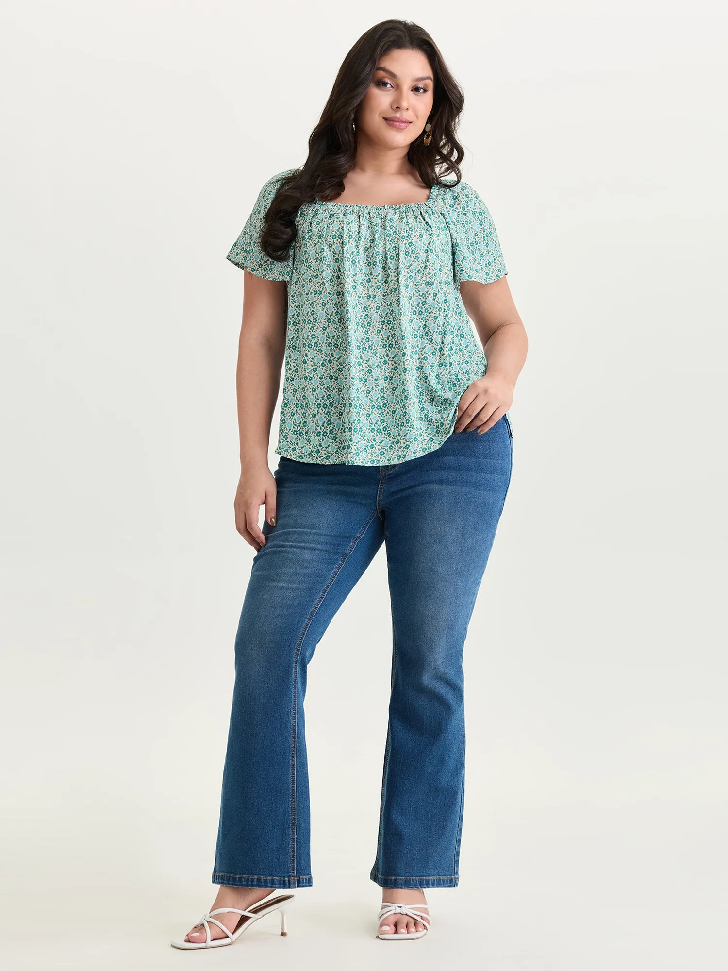 Floral Print Square Neckline Blouse sold by Bloomchic product image thumbnail 3