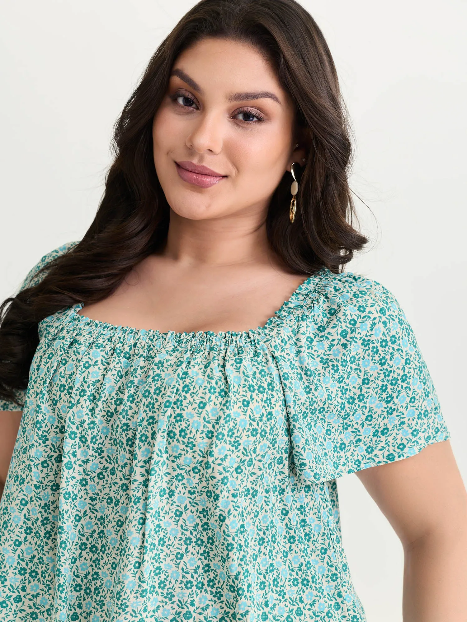 Floral Print Square Neckline Blouse sold by Bloomchic product image thumbnail 2