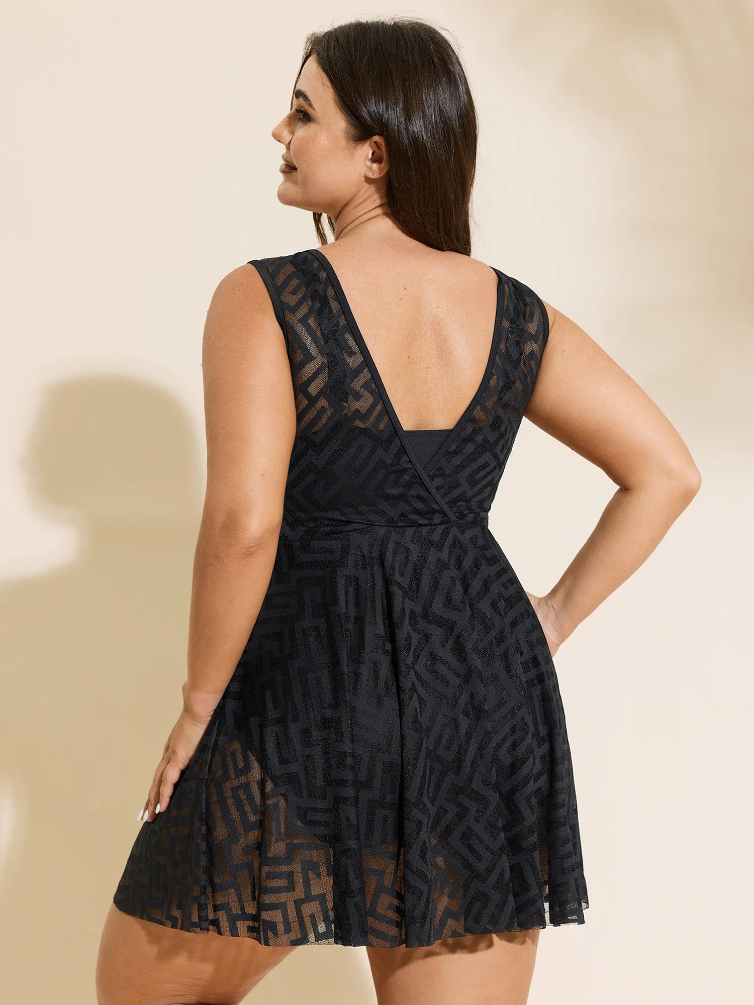 Lace Textured Mesh Swim Dress sold by Bloomchic product image thumbnail 5