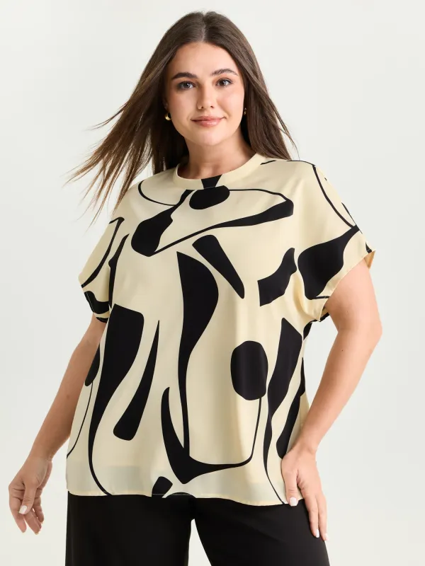 Supersoft Abstract Print Breathable Blouse made by Bloomchic