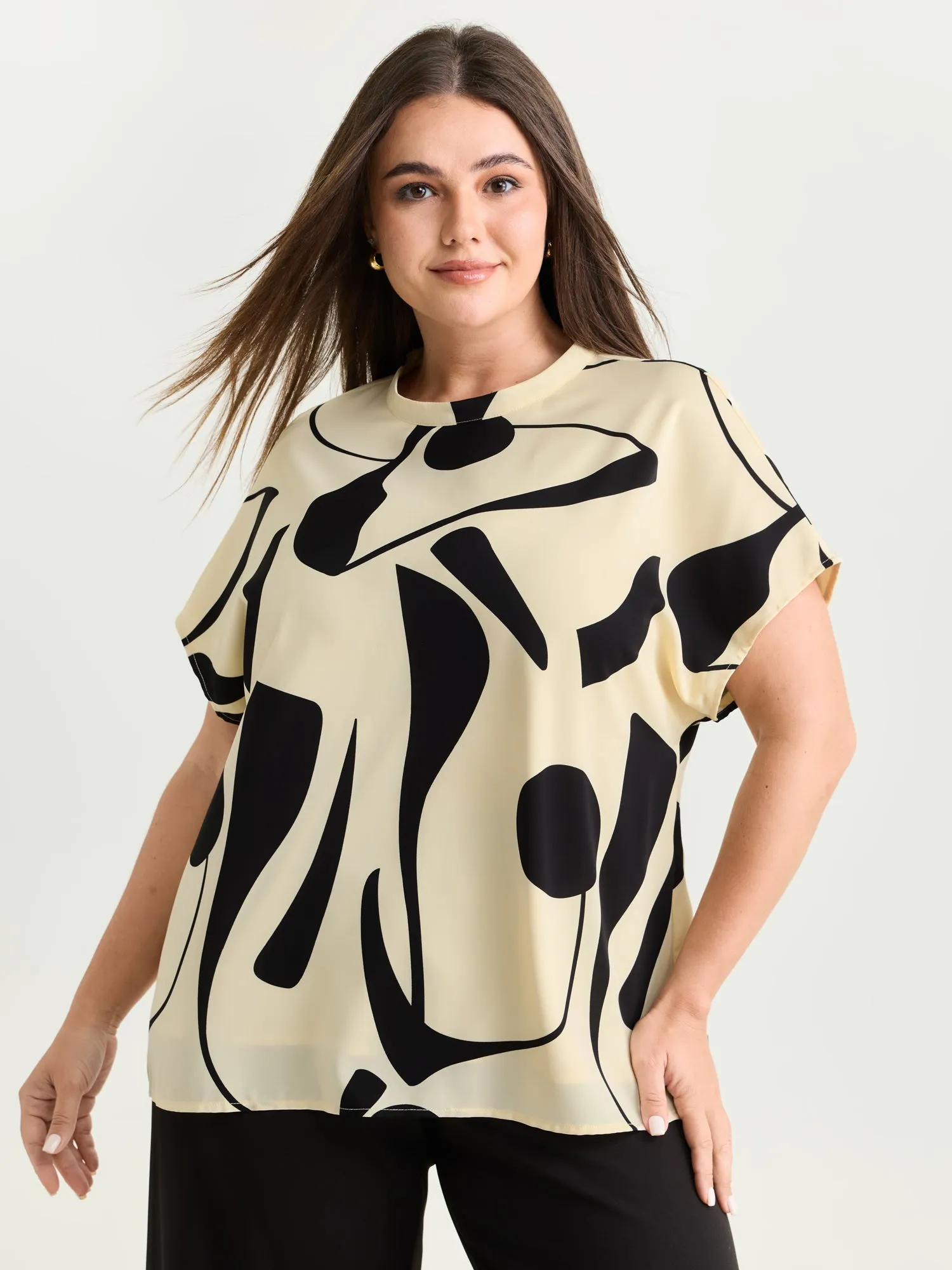 Supersoft Abstract Print Breathable Blouse sold by Bloomchic