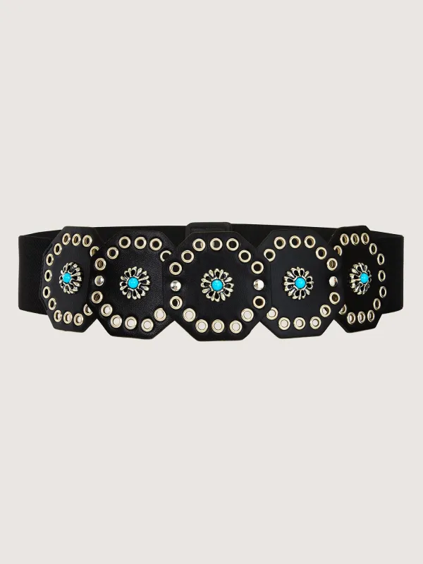 Boho Stretchy Concho Extended Link Belt made by Bloomchic